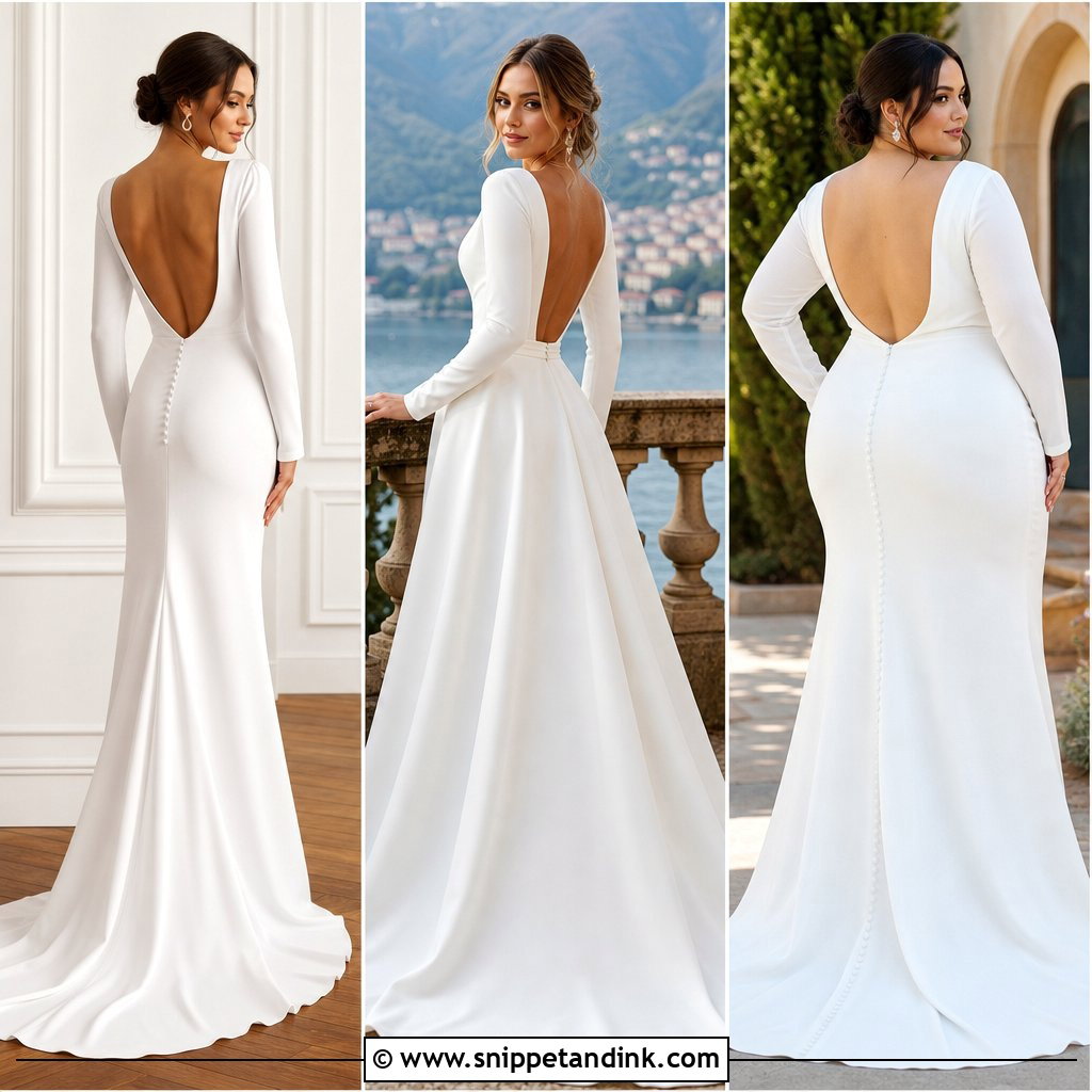 25 Long Sleeve Open Back Wedding Dress Ideas for a Stunning Look
