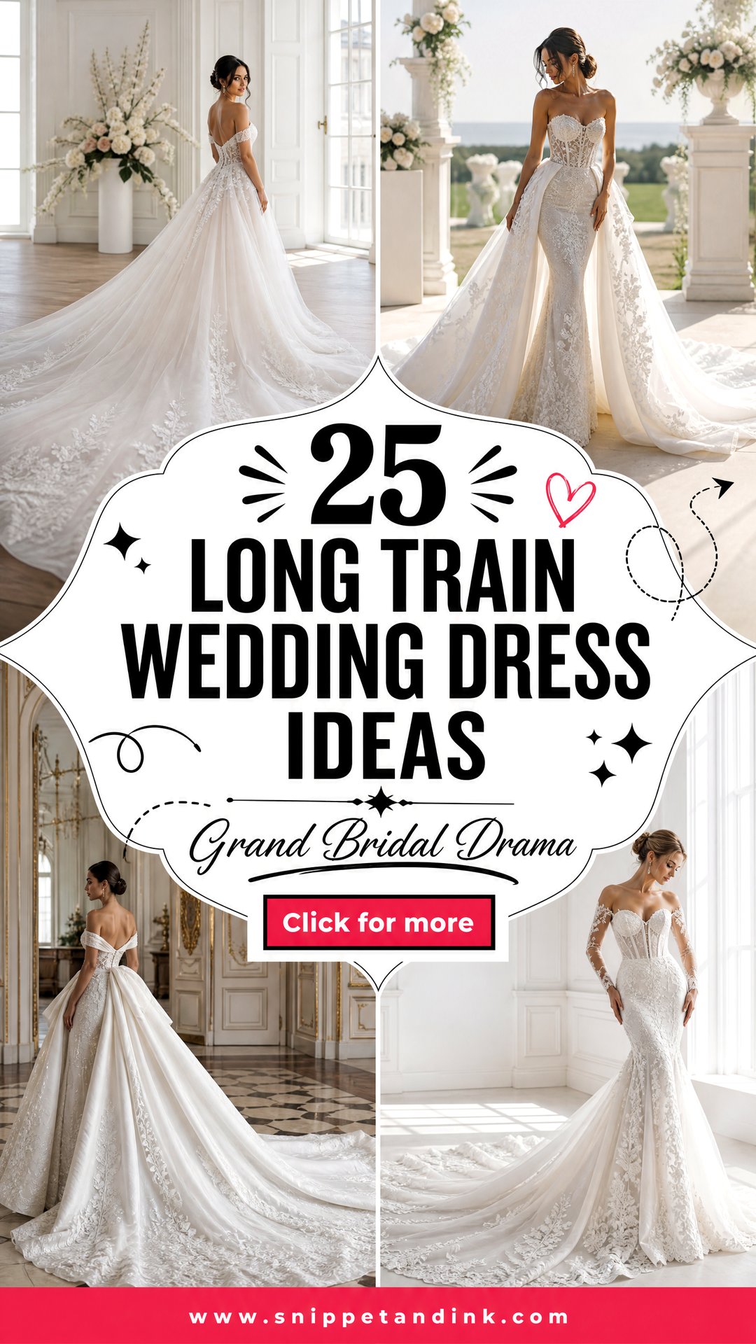 25 Long Train Wedding Dress Ideas for Grand Bridal Drama - 25 Long Train Wedding Dress Ideas for Grand Bridal Drama