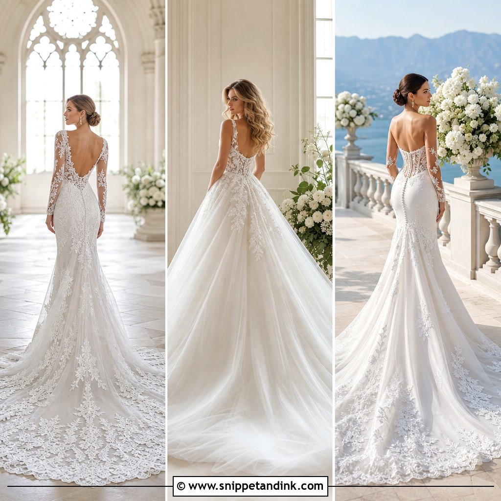 25 Long Train Wedding Dress Ideas