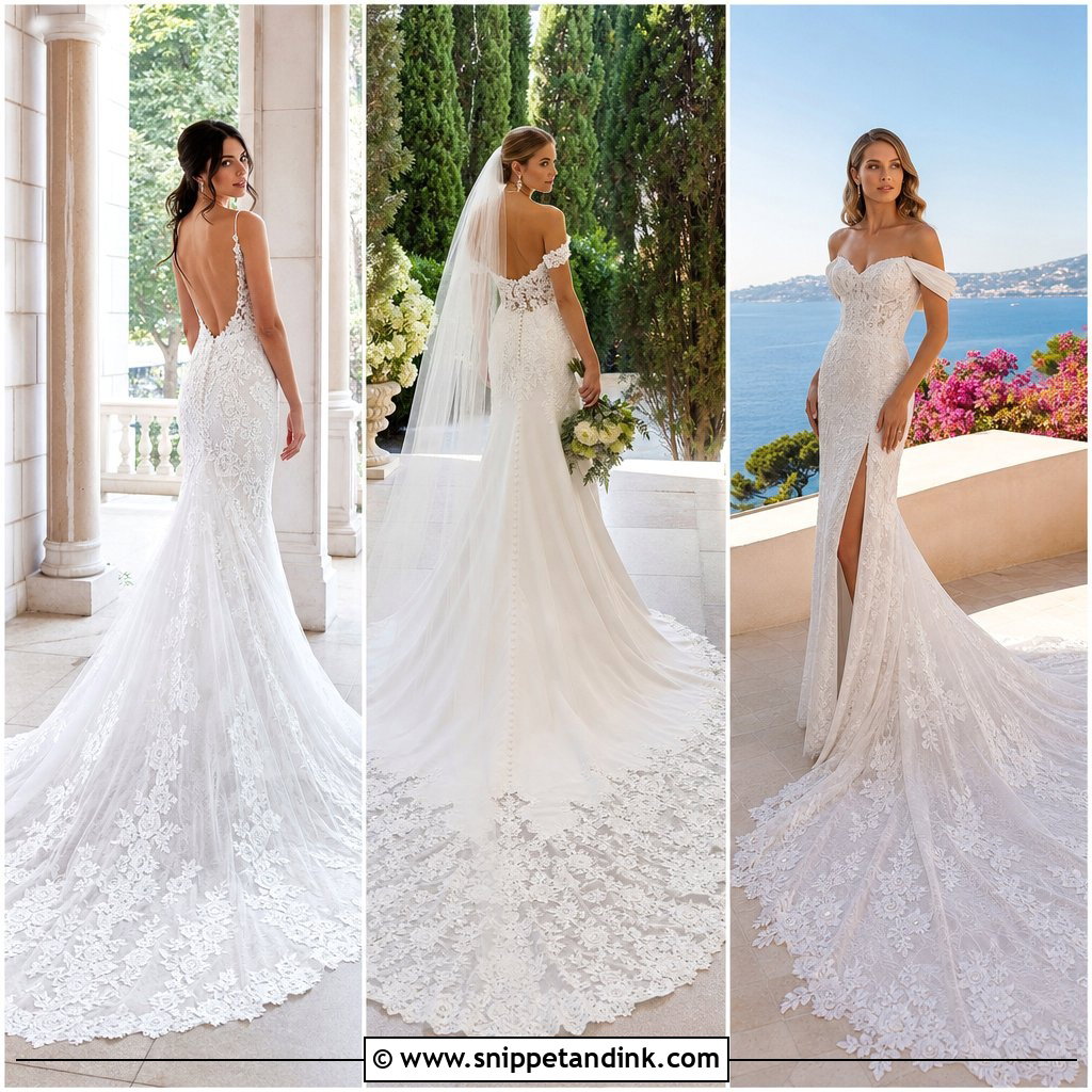 25 Long Train Wedding Dresses: Dramatic Styles Brides Adore