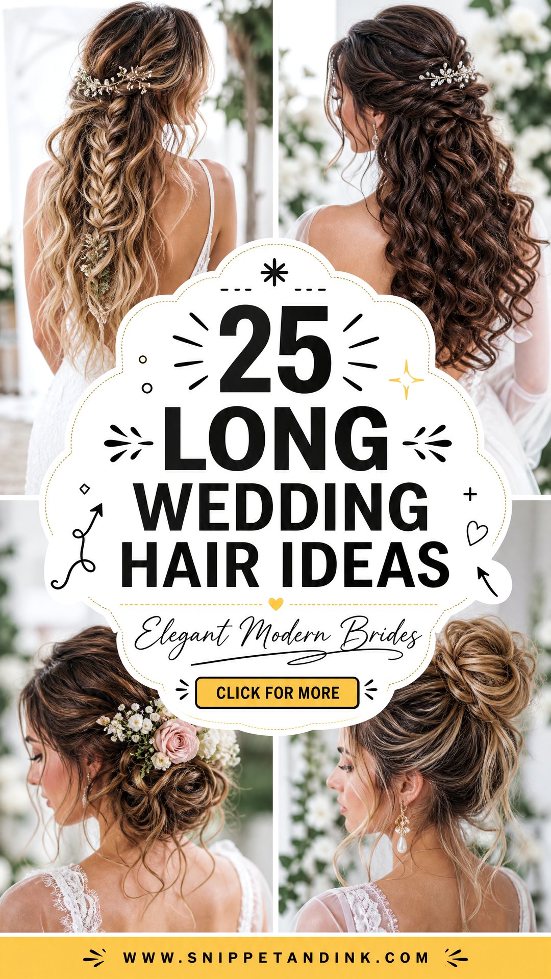25 Long Wedding Hair Ideas for Elegant Modern Brides - 25 Long Wedding Hair Ideas for Elegant, Modern Brides