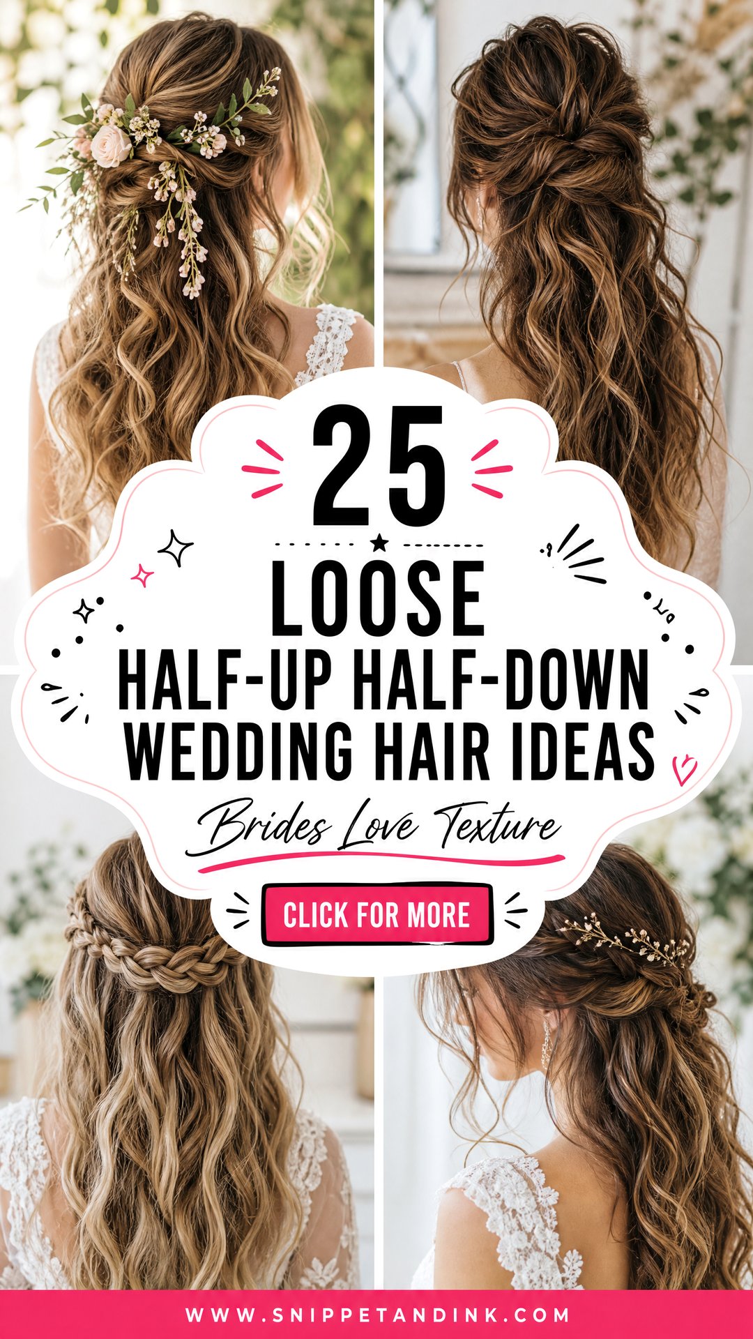 25 Loose Half-Up Half-Down Wedding Hair Ideas for Brides - 25 Loose Half-Up Half-Down Wedding Hair Ideas for Brides