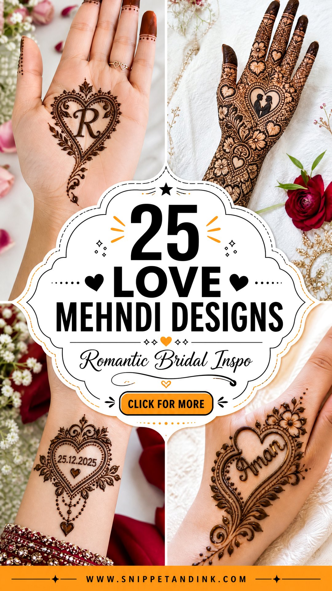 25 Love Mehndi Designs for Romantic Bridal Inspiration - 25 Love Mehndi Designs for Romantic Bridal Inspiration