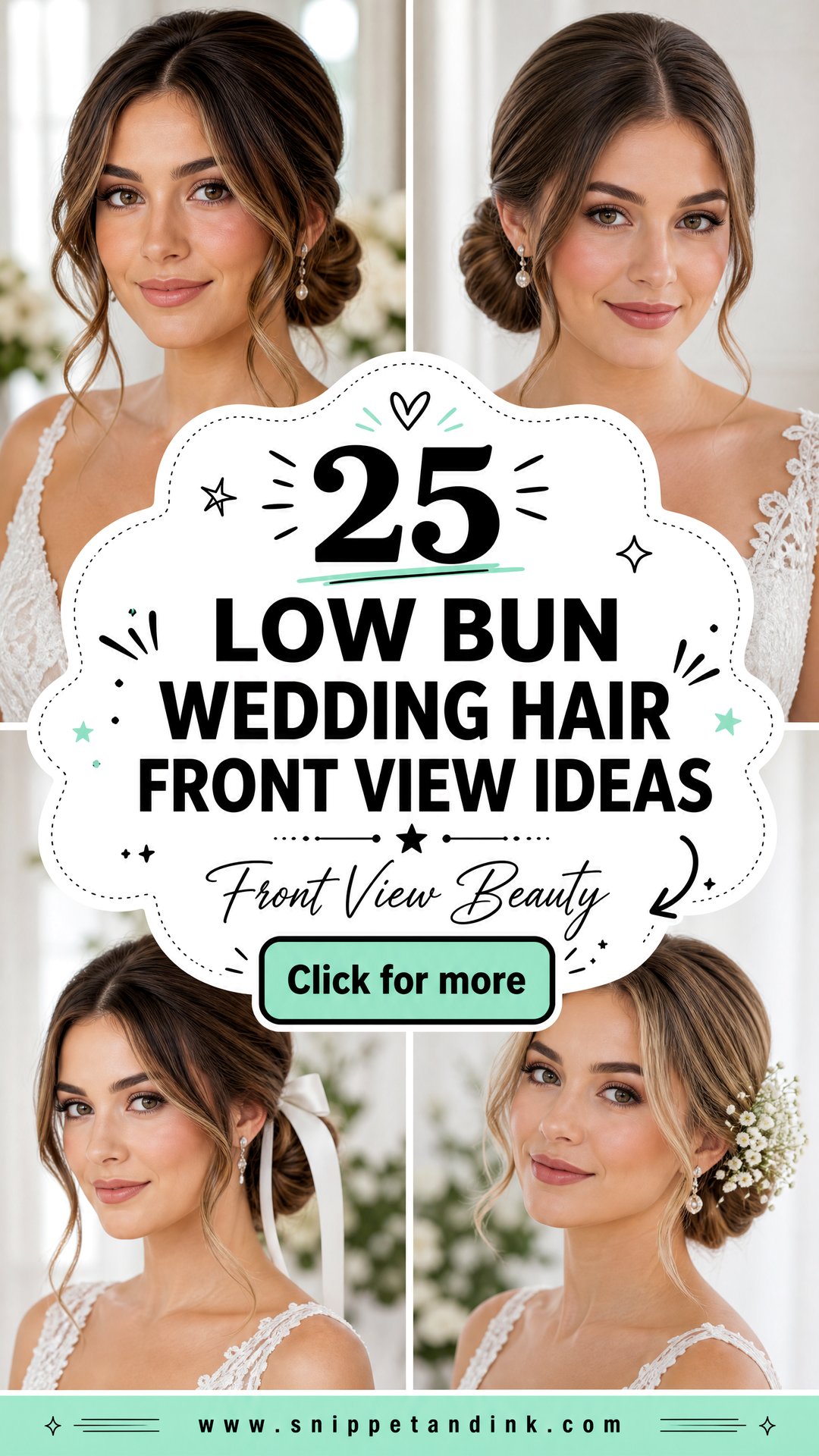 25 Low Bun Wedding Hair Front View Ideas Brides Will Love - 25 Low Bun Wedding Hair Front View Ideas Brides Will Love