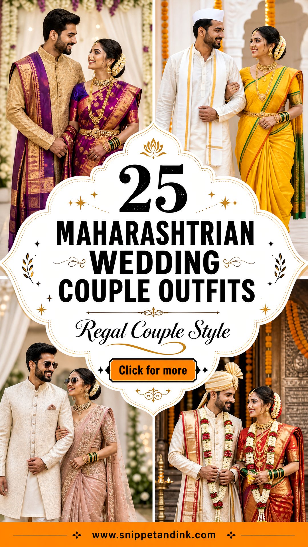 25 Maharashtrian Wedding Couple Outfits For Regal Style - 25 Maharashtrian Wedding Couple Outfits For Regal Style