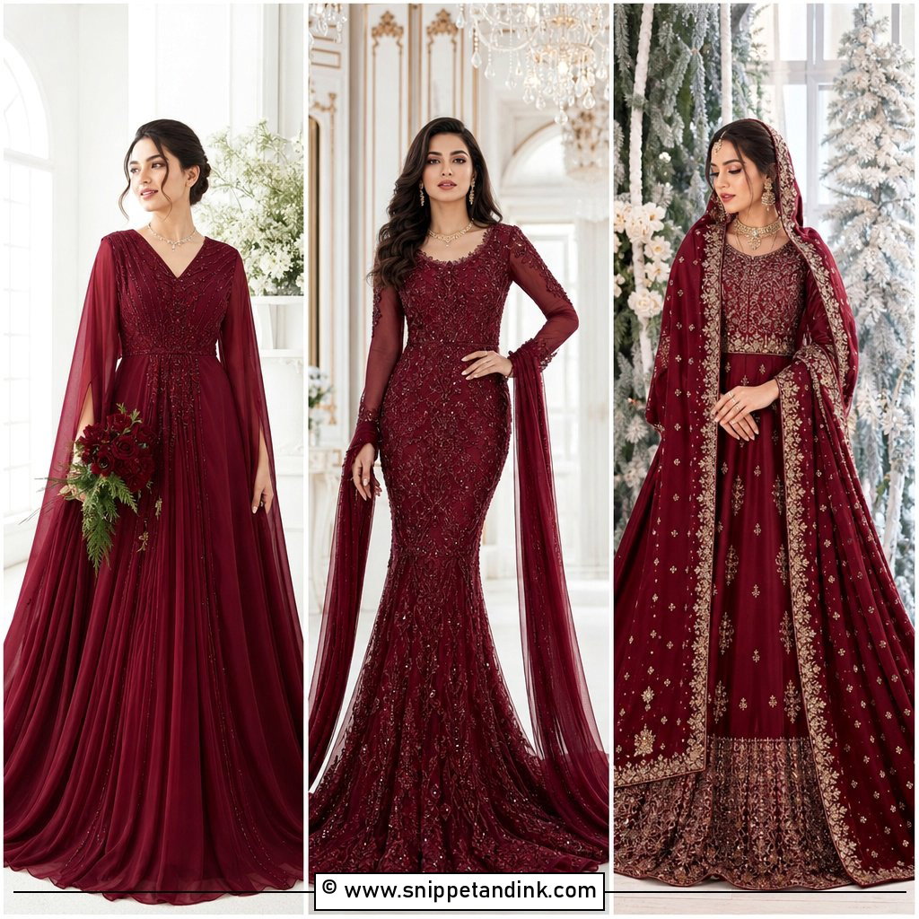 25 Maroon Wedding Dress Ideas for Bold Bridal Style Inspo