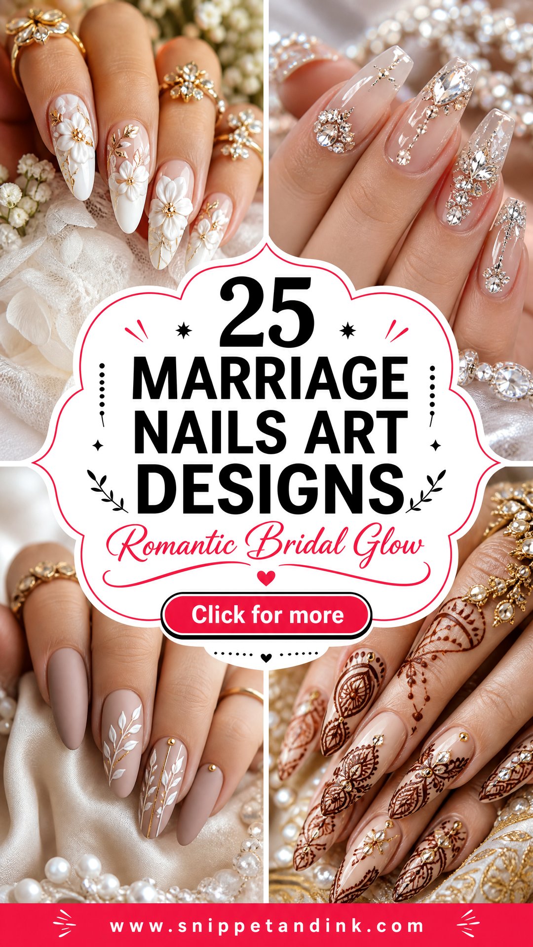 25 Marriage Nails Art Designs for a Romantic Bridal Glow - 25 Marriage Nails Art Designs for a Romantic Bridal Glow