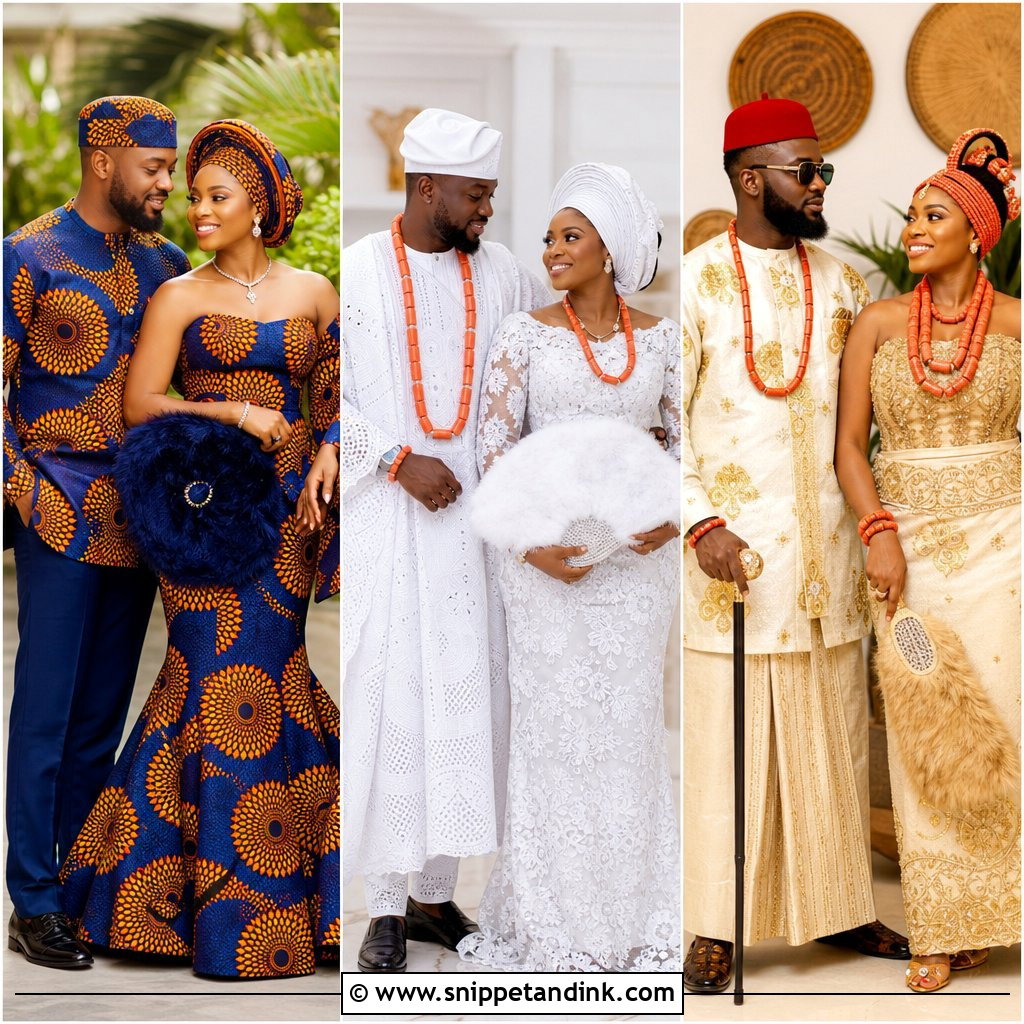 25 Matching African Couple Outfits Wedding Striking Looks
