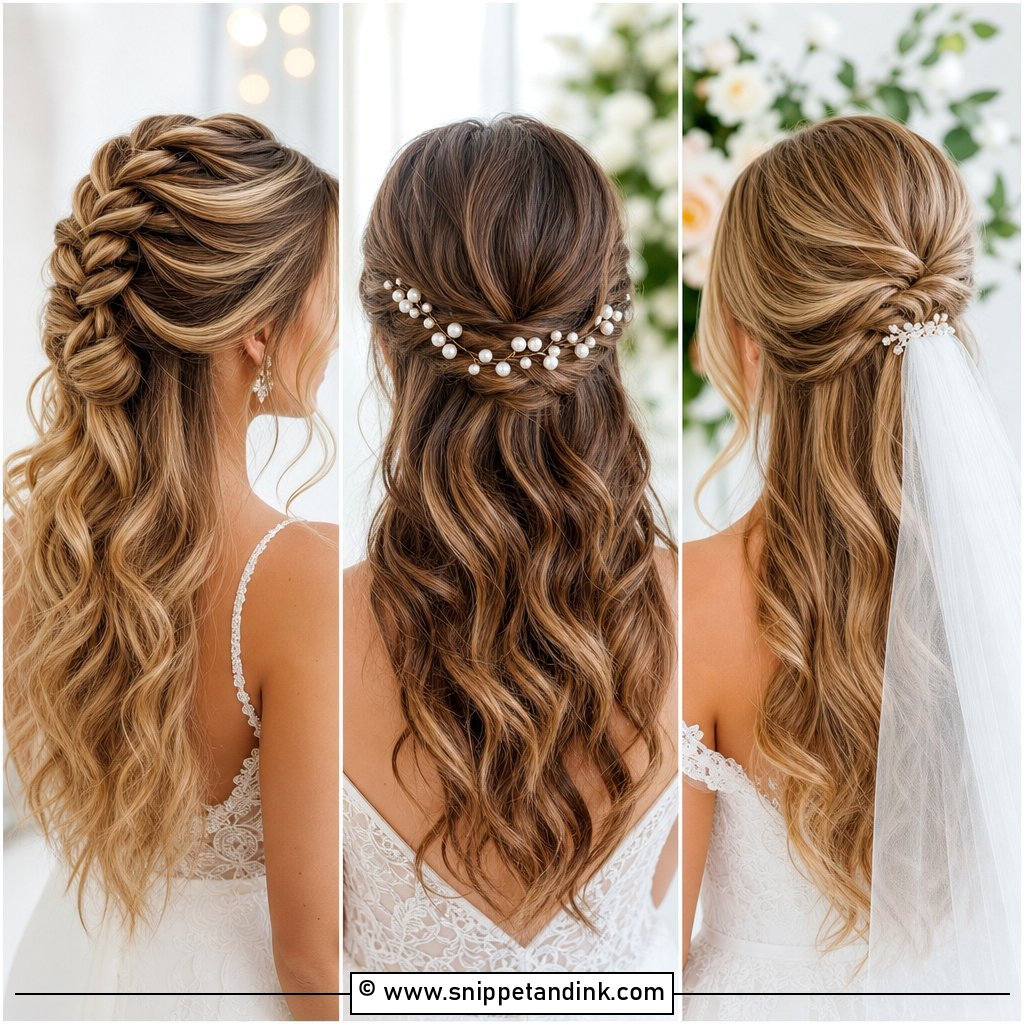 25 Medium Length Half-Up Half-Down Wedding Hairstyles Brides Love