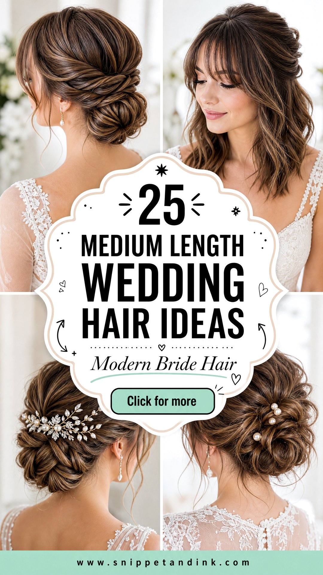25 Medium Length Wedding Hair Ideas for Modern Brides - 25 Medium Length Wedding Hair Ideas for Modern Brides