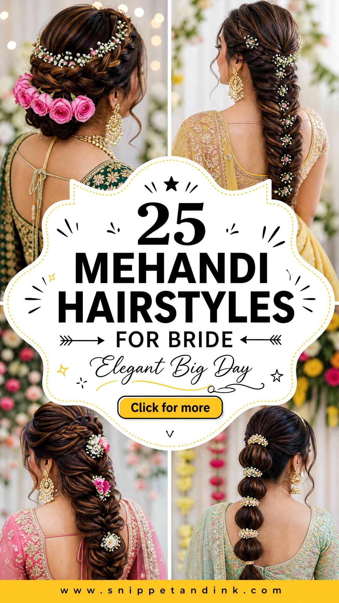 25 Mehandi Hairstyles for Bride Elegant Looks for the Big Day - 25 Mehandi Hairstyles for Bride: Elegant Looks for the Big Day