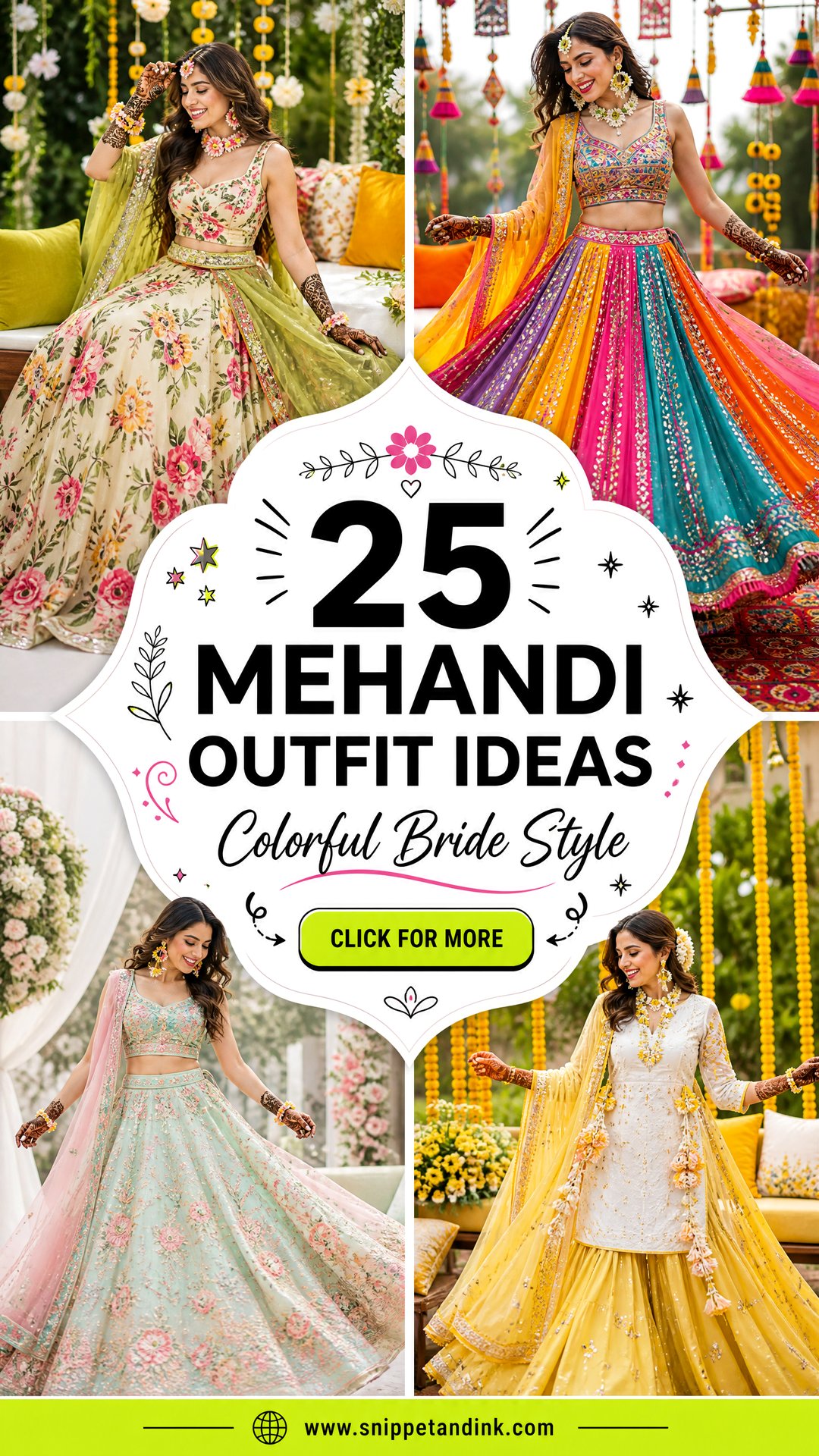 25 Mehandi Outfit Ideas for Brides With Colorful Style - 25 Mehandi Outfit Ideas for Brides With Colorful Style