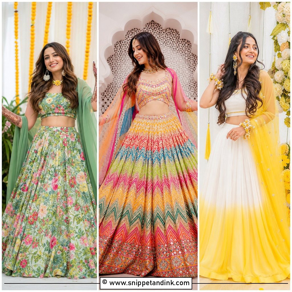 25 Mehandi Outfit Ideas for Brides With Colorful Style