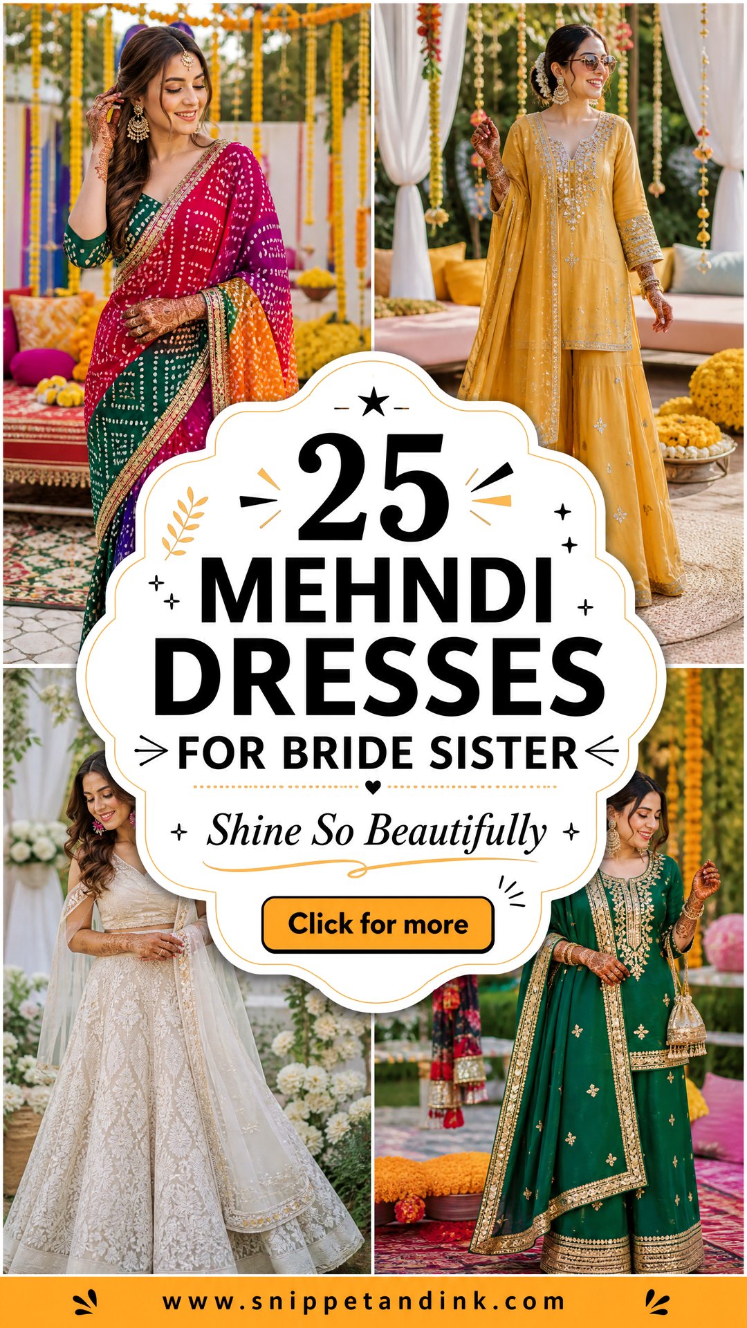 25 Mehndi Dresses for Bride Sister to Shine Beautifully - 25 Mehndi Dresses for Bride Sister to Shine Beautifully