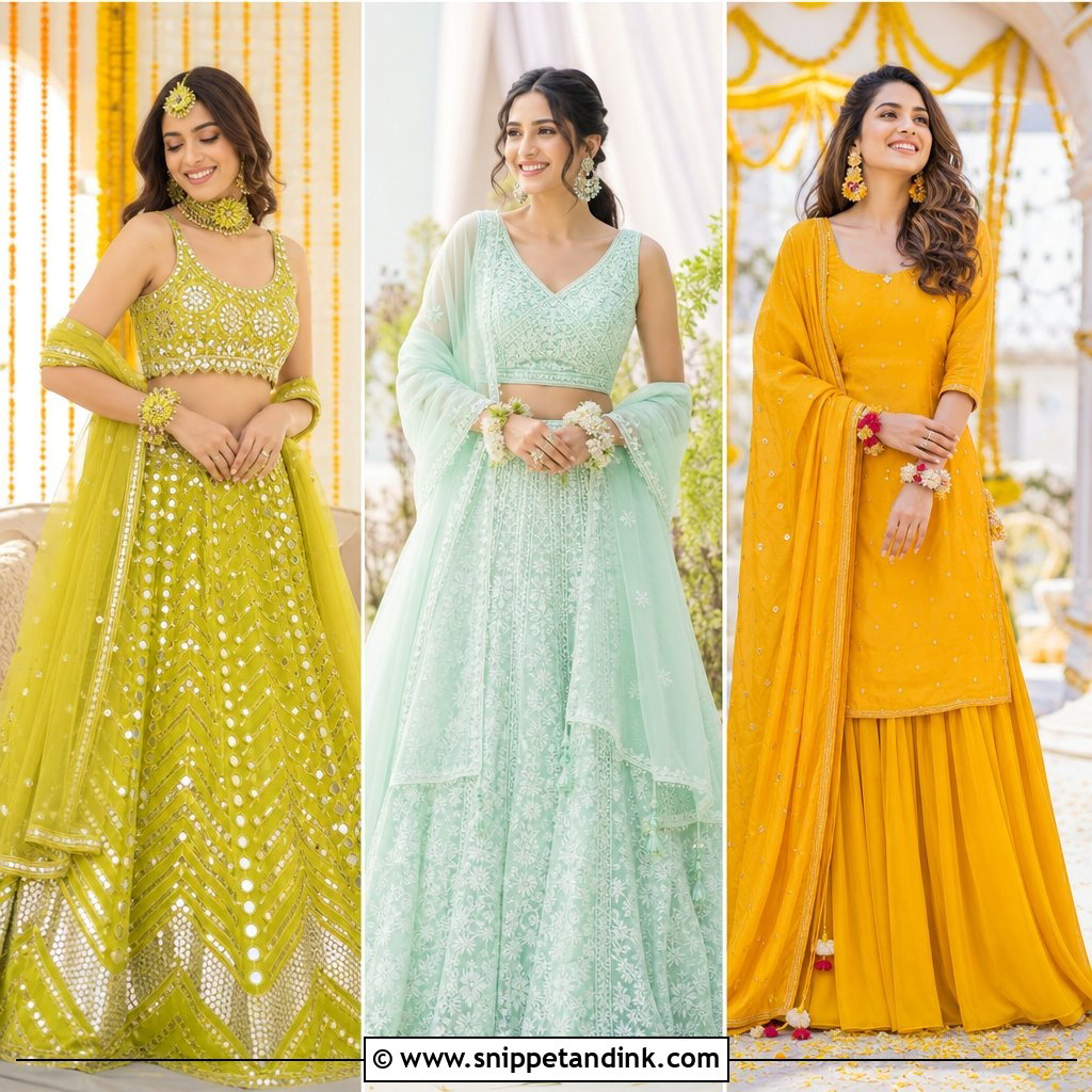 25 Mehndi Function Dress Outfit for Bride Ideas: Radiant Looks