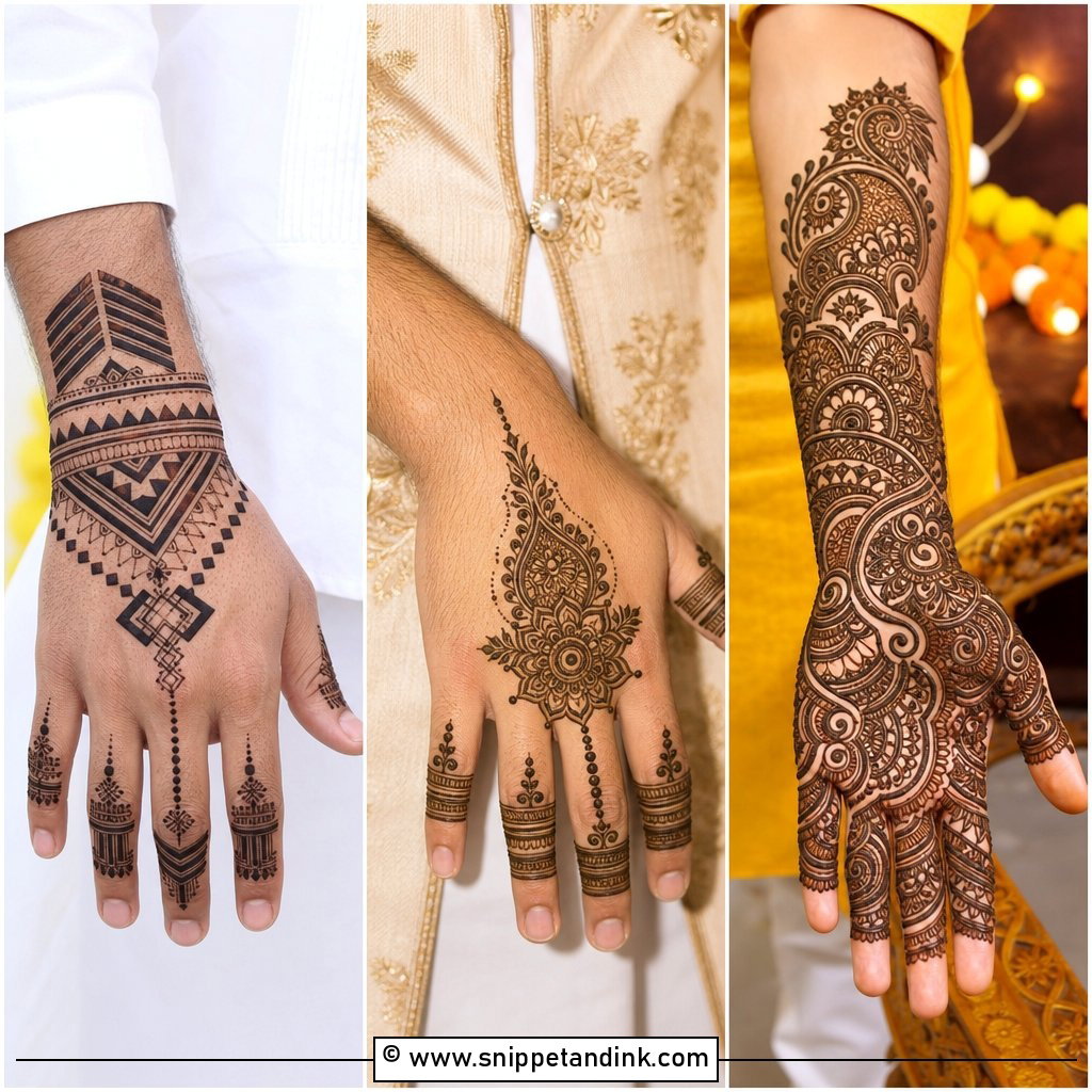 25 Men Mehndi Designs for Stylish Grooms and Guests Today