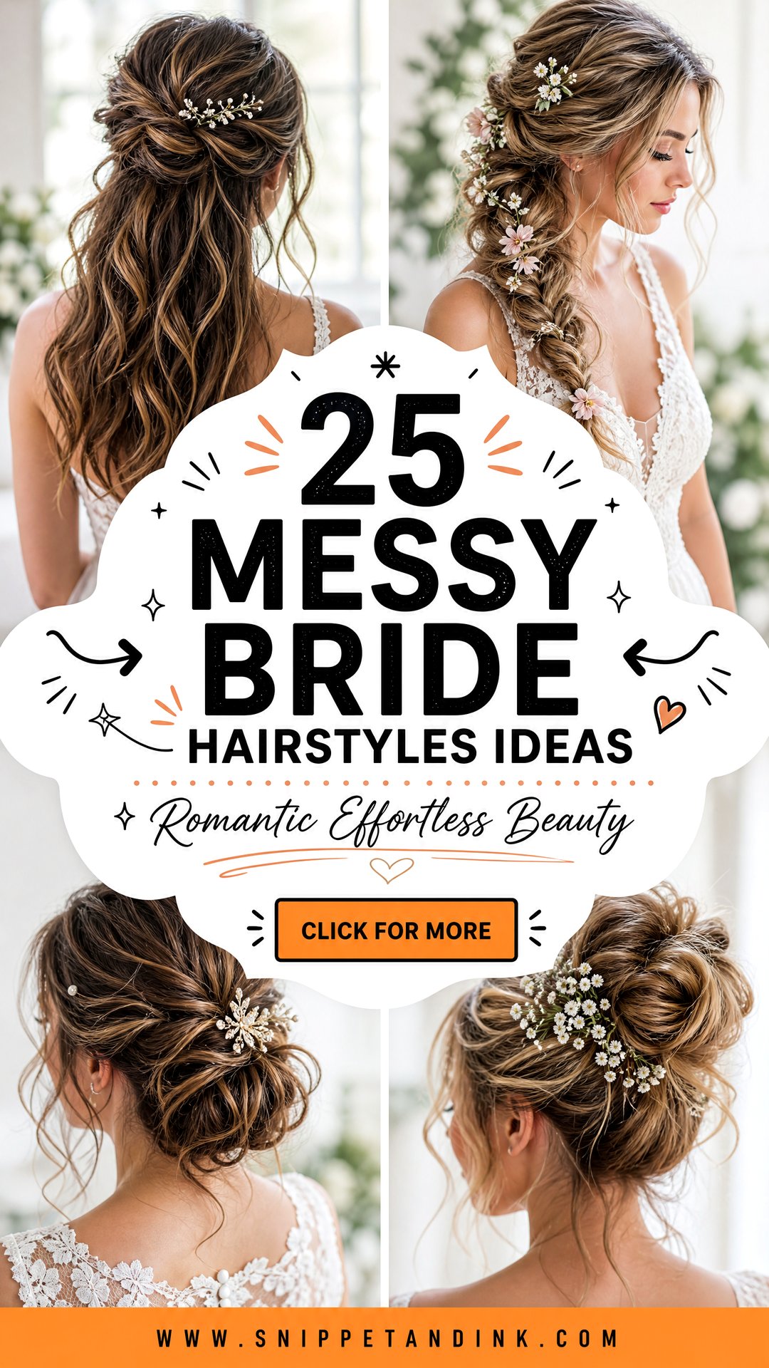 25 Messy Bride Hairstyles for Romantic Effortless Beauty - 25 Messy Bride Hairstyles for Romantic, Effortless Beauty