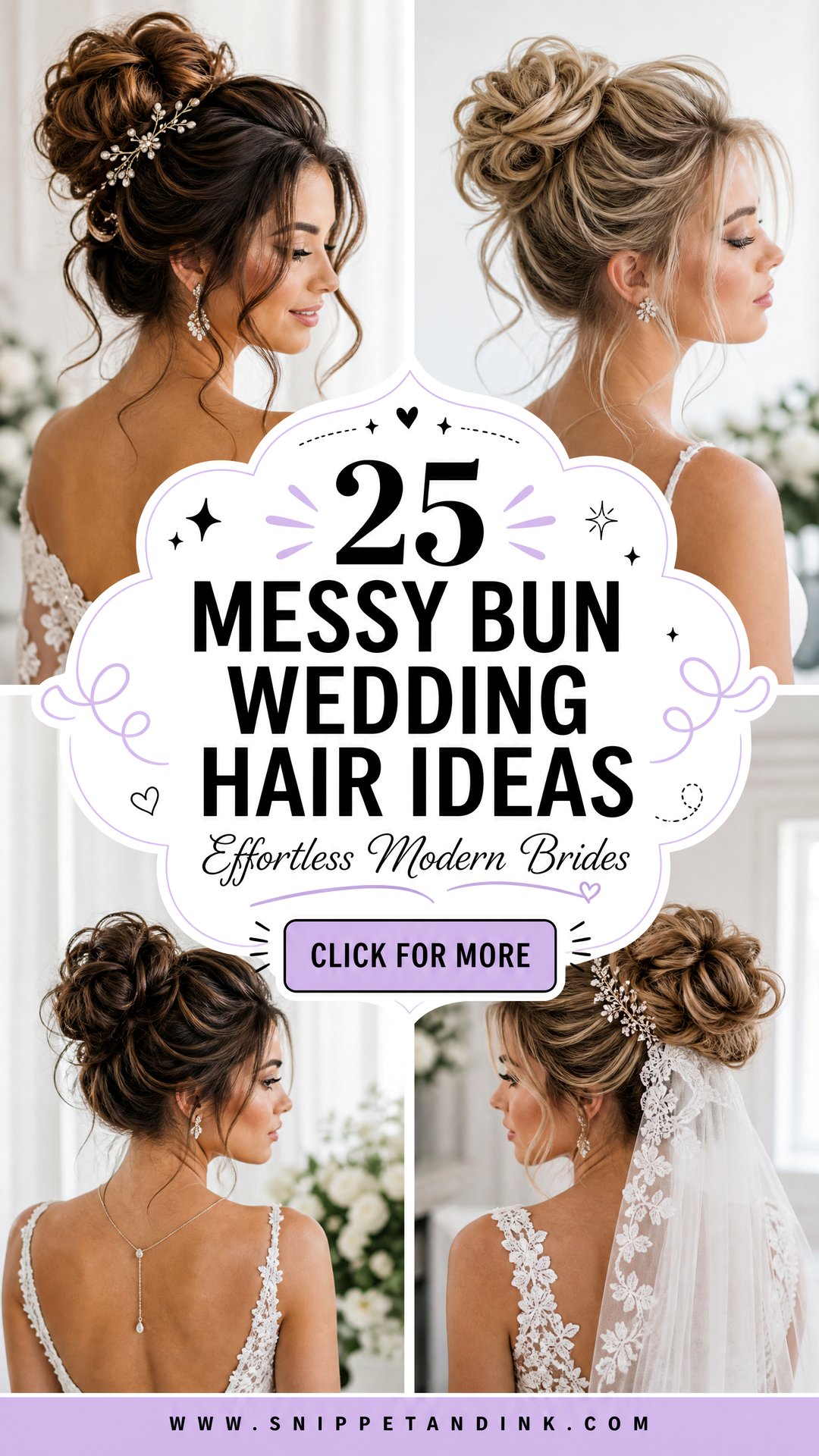 25 Messy Bun Wedding Hair Ideas for Effortless Modern Brides - 25 Messy Bun Wedding Hair Ideas for Effortless Modern Brides