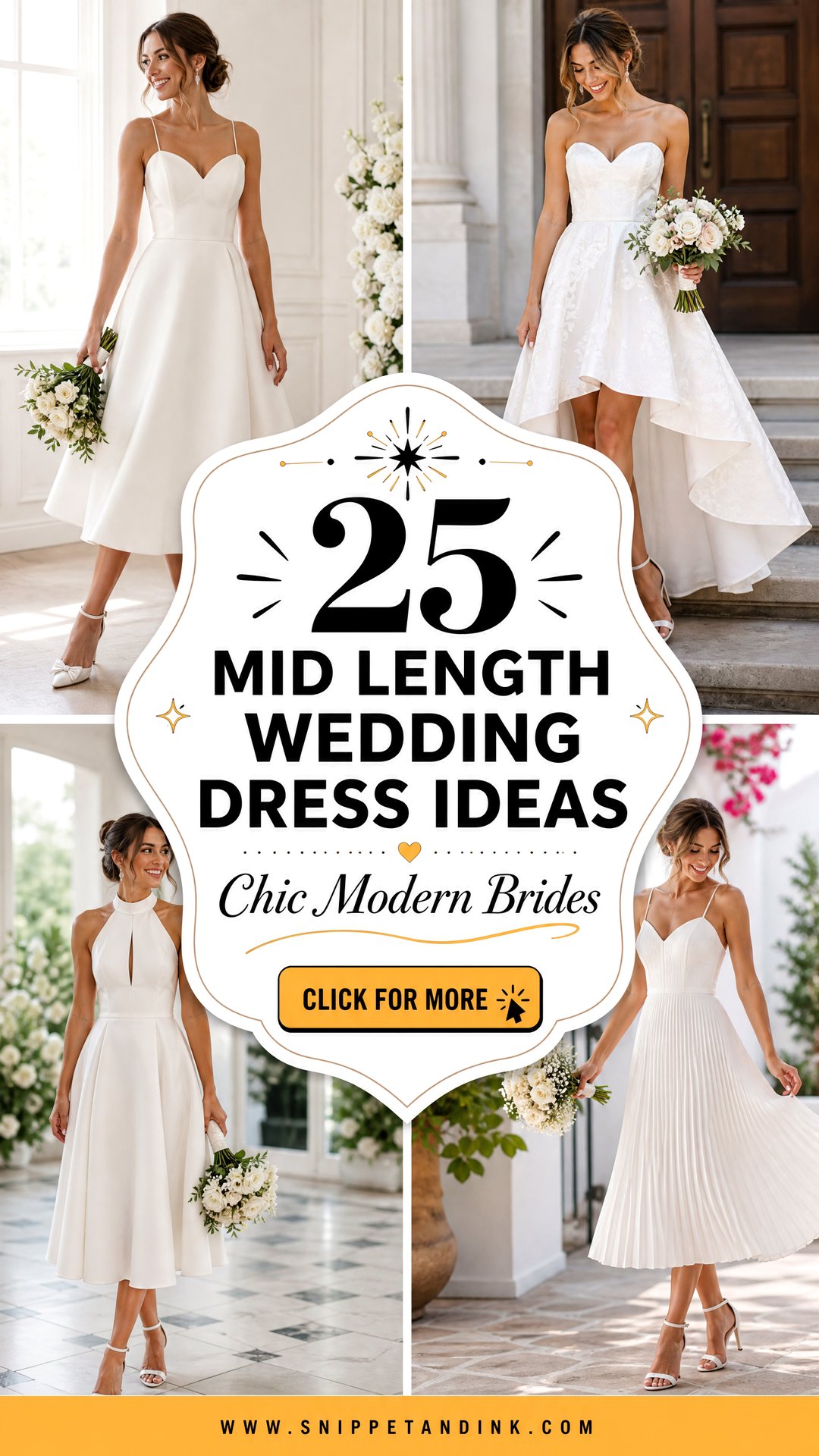 25 Mid Length Wedding Dress Ideas for Chic Modern Brides - 25 Mid Length Wedding Dress Ideas for Chic Modern Brides