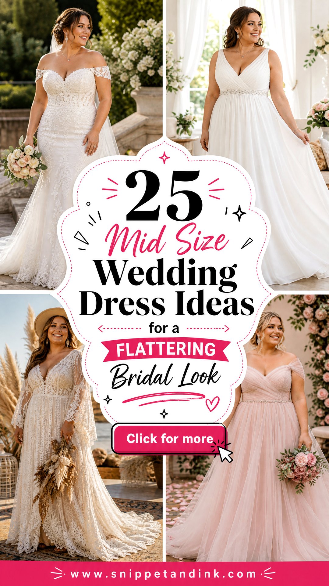 25 Mid Size Wedding Dress Ideas for a Flattering Bridal Look - 25 Mid Size Wedding Dress Ideas for a Flattering Bridal Look