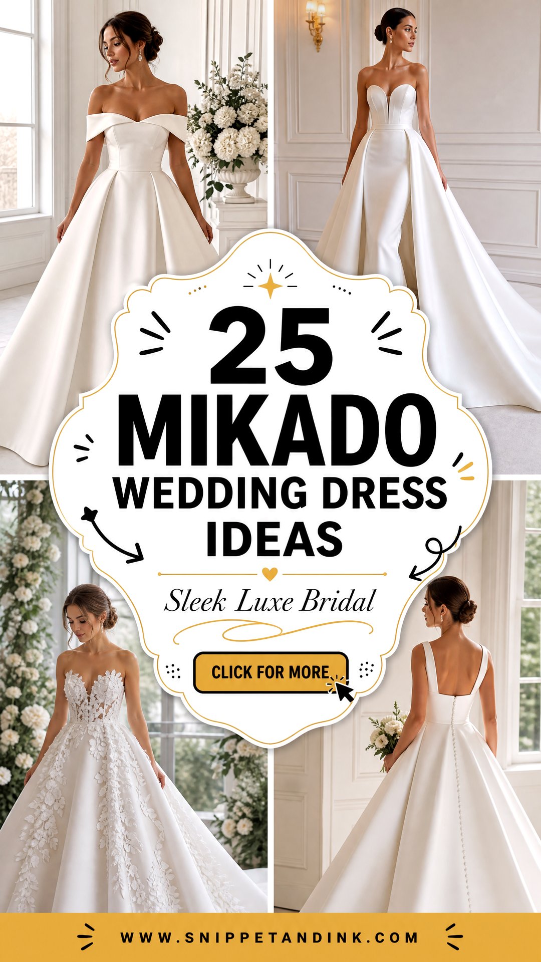 25 Mikado Wedding Dress Ideas for Sleek Luxe Bridal Style - 25 Mikado Wedding Dress Ideas for Sleek Luxe Bridal Style