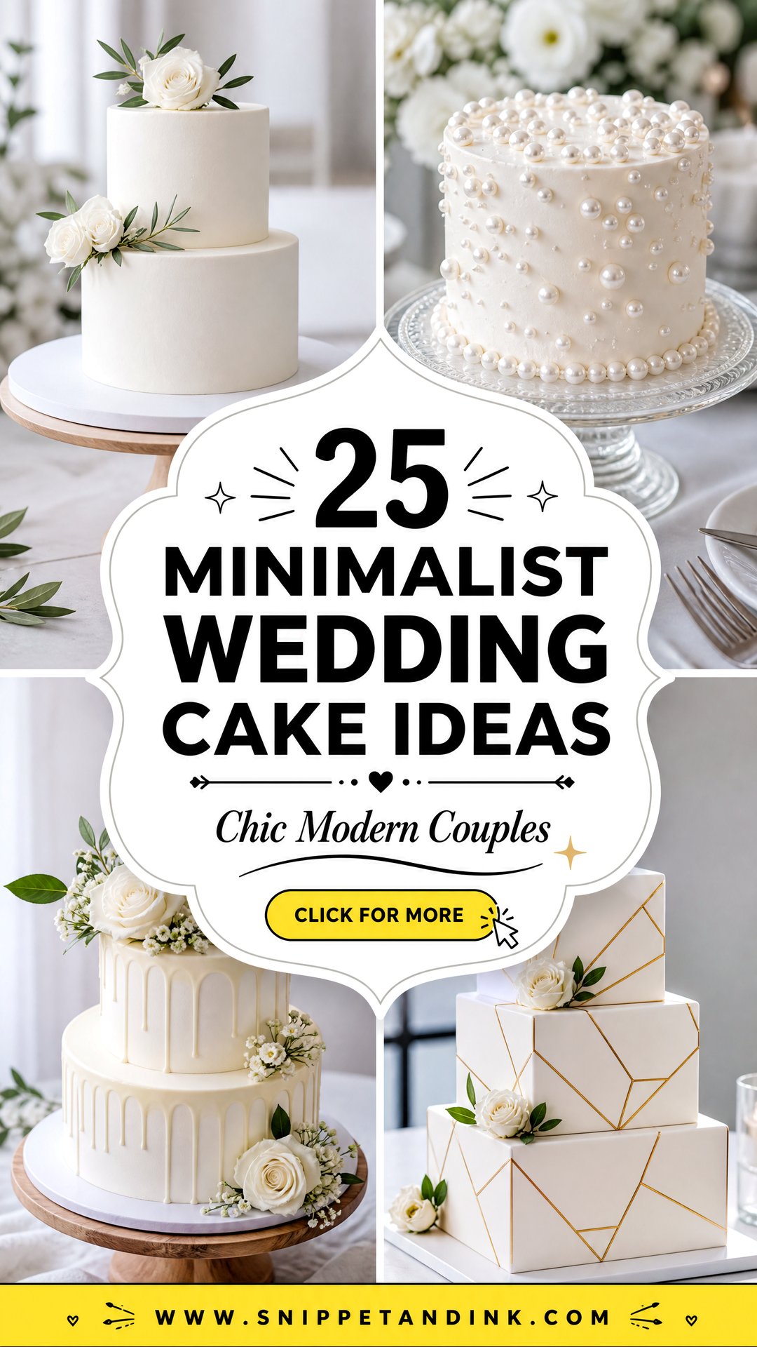 25 Minimalist Wedding Cake Ideas for Chic Modern Couples - 25 Minimalist Wedding Cake Ideas for Chic Modern Couples