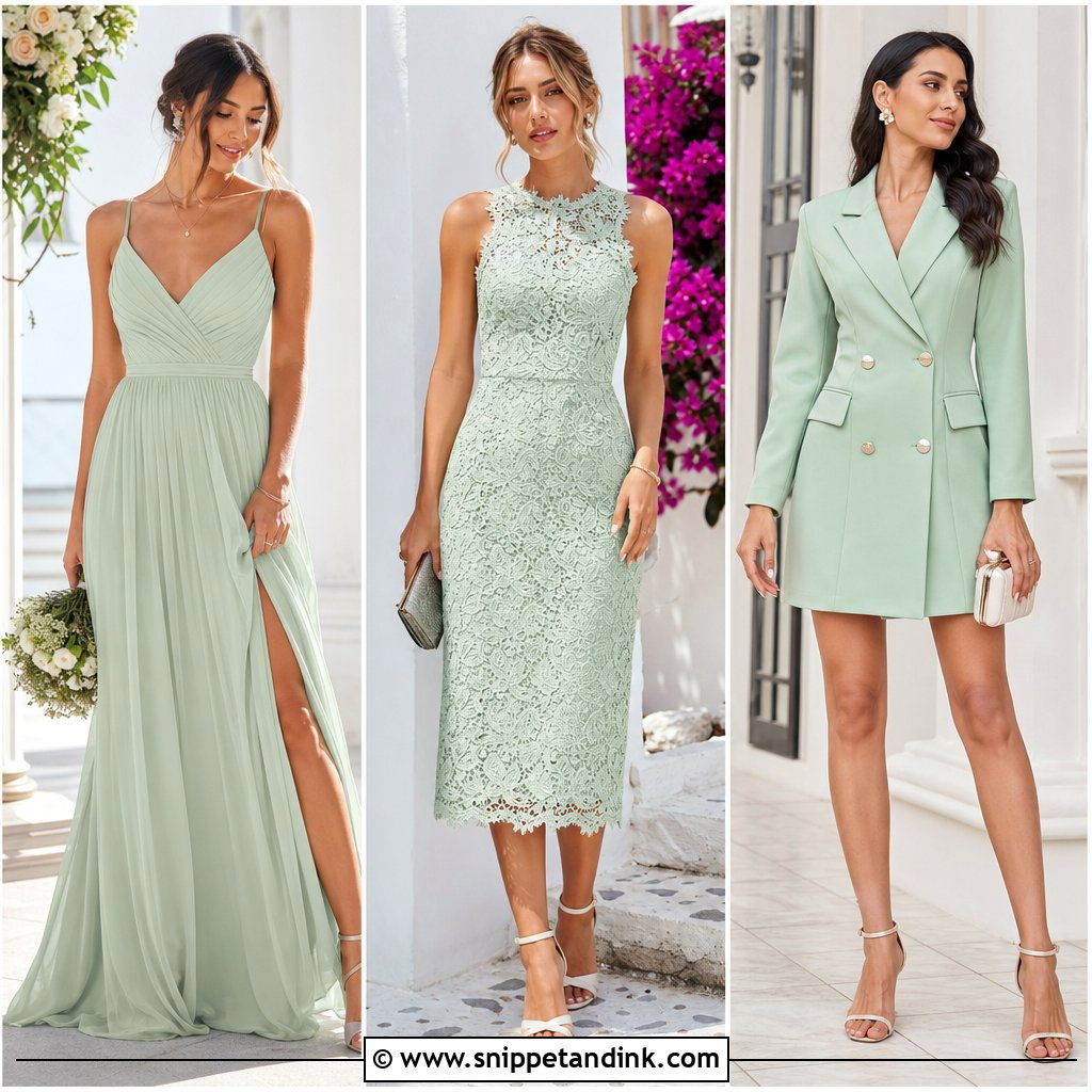 25 Mint Green Dress Outfit Wedding Ideas for Fresh Guest Style