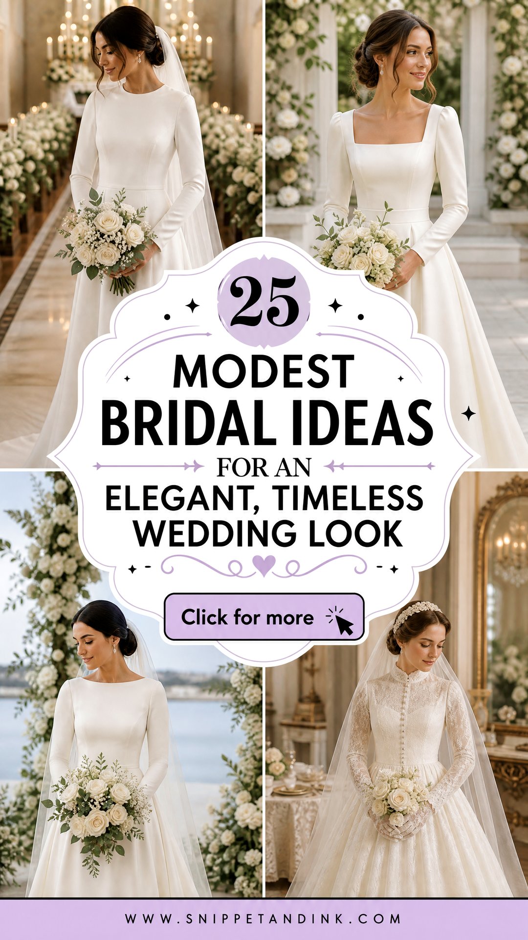 25 Modest Bridal Ideas for an Elegant Timeless Wedding Look - 25 Modest Bridal Ideas for an Elegant, Timeless Wedding Look