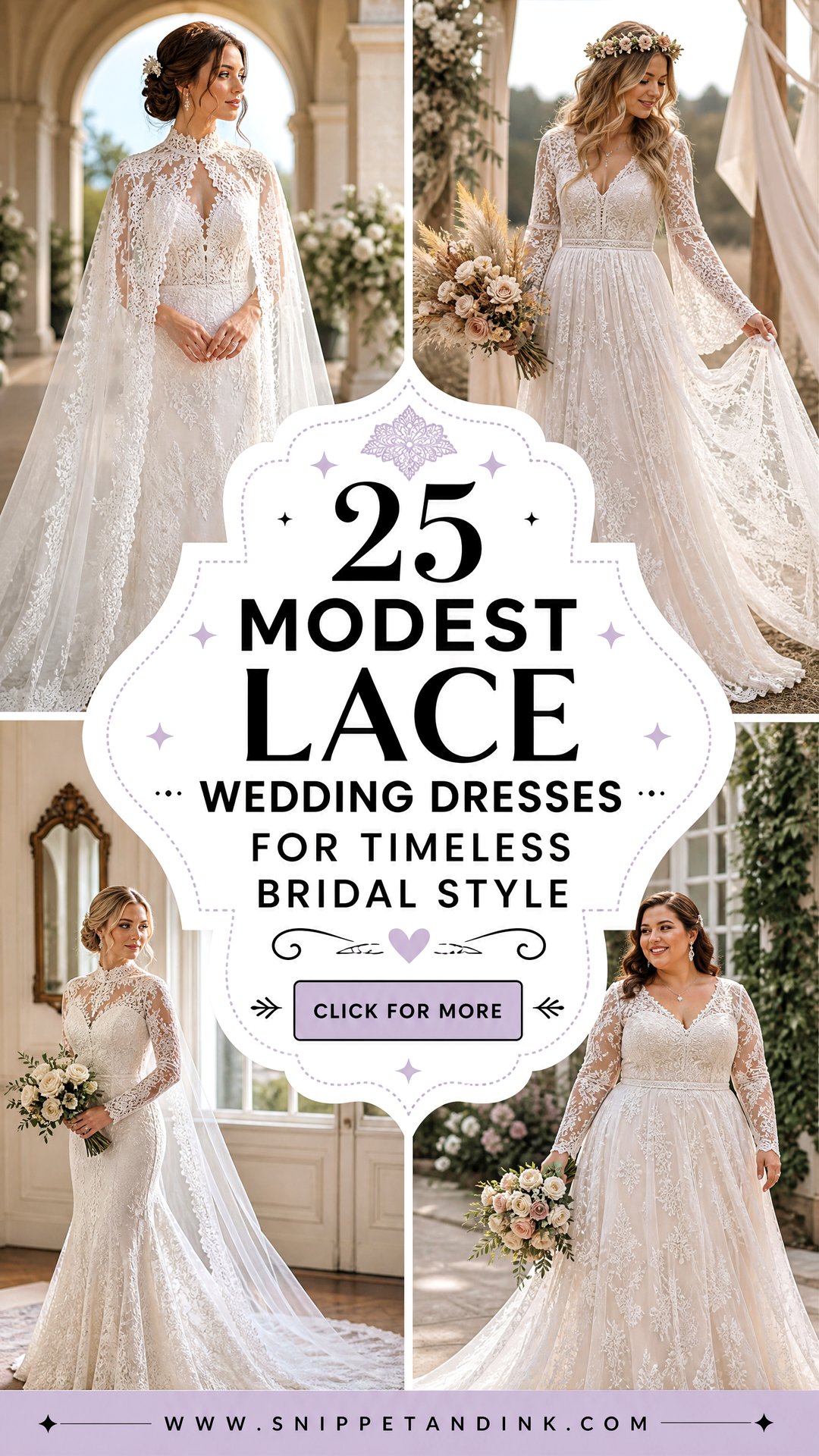 25 Modest Lace Wedding Dresses for Timeless Bridal Style - 25 Modest Lace Wedding Dresses for Timeless Bridal Style