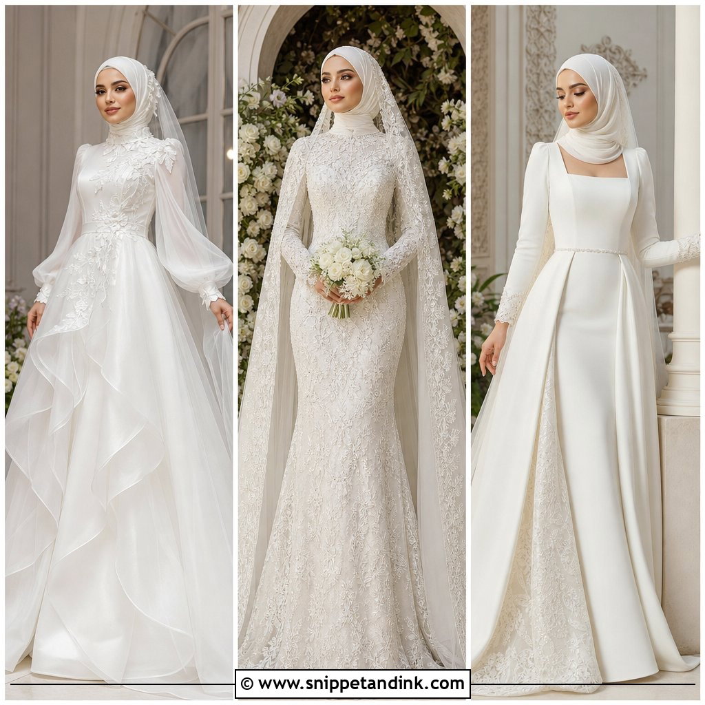 25 Modest Wedding Dresses Hijab for Elegant Muslim Brides