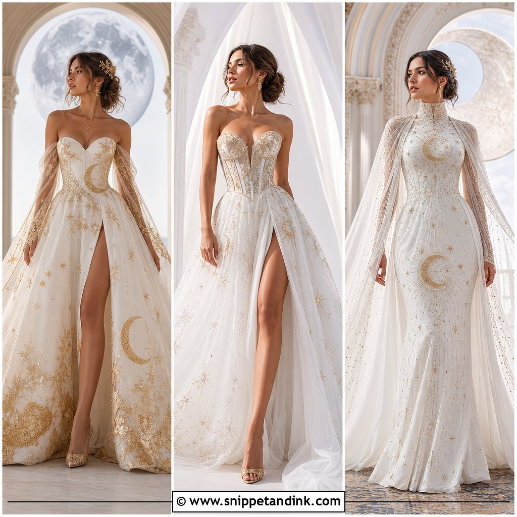 25 Moon Wedding Dress Ideas for Dreamy Celestial Bridal Style