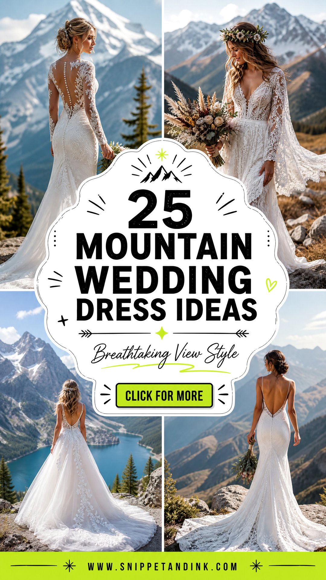 25 Mountain Wedding Dress Ideas for Breathtaking Views - 25 Mountain Wedding Dress Ideas for Breathtaking Views