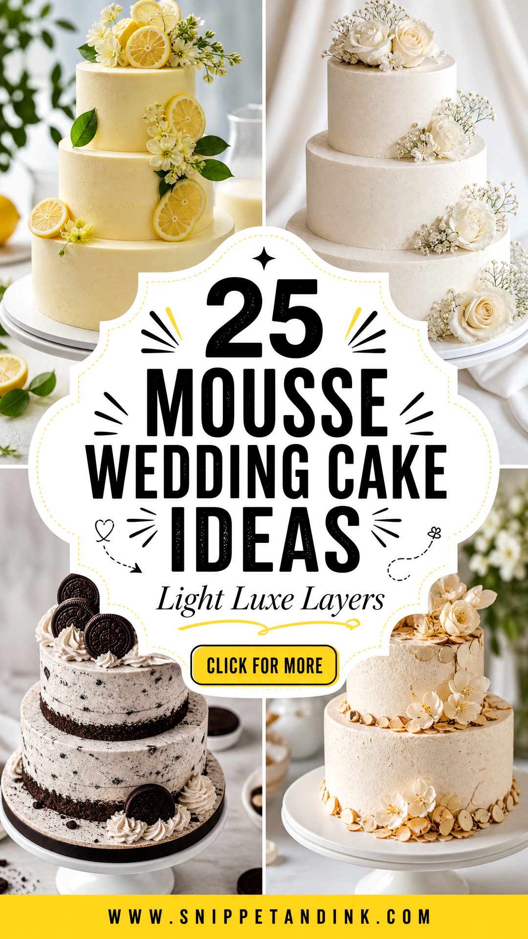 25 Mousse Wedding Cake Ideas for Light Luxe Receptions - 25 Mousse Wedding Cake Ideas for Light, Luxe Receptions