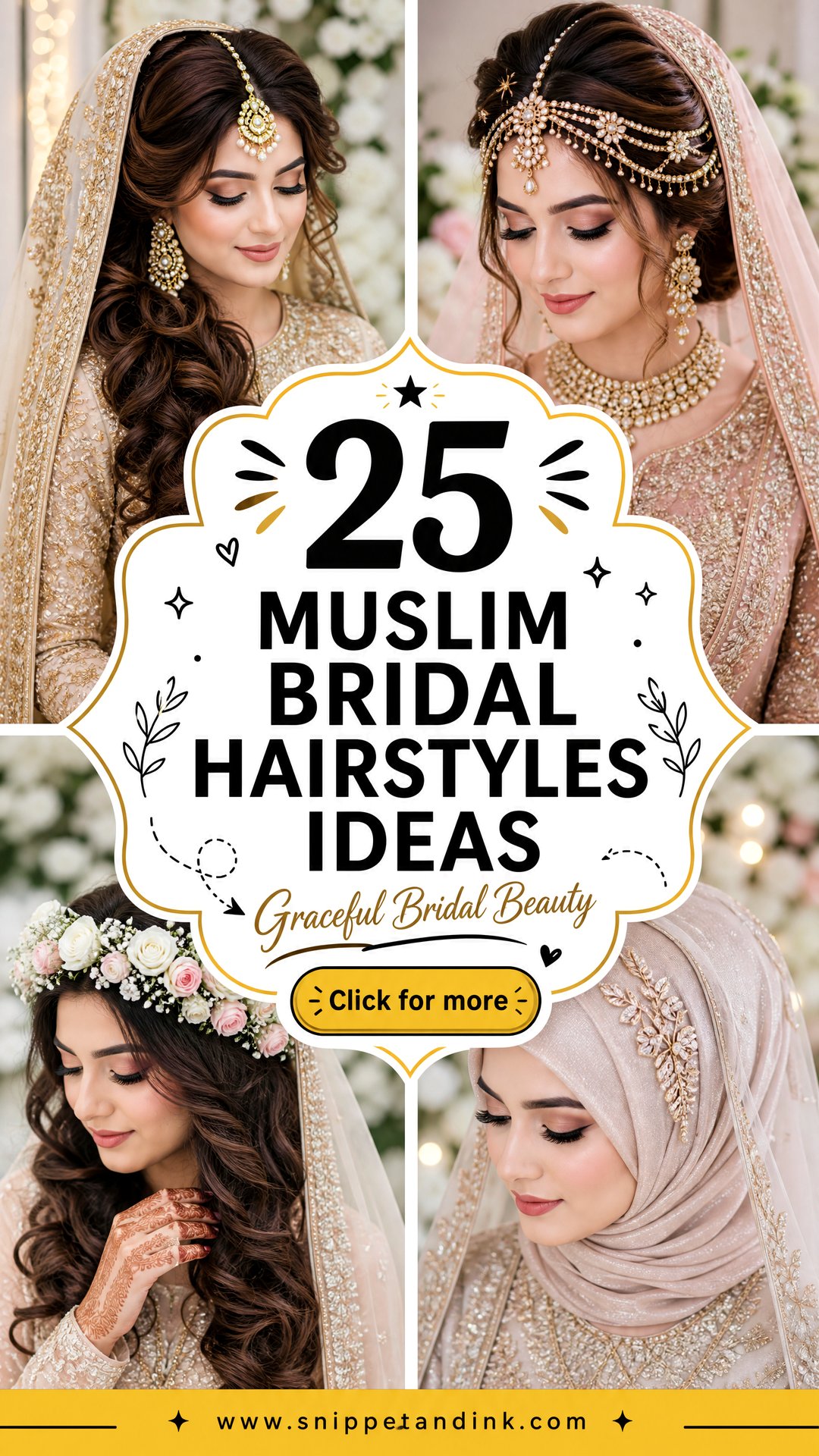 25 Muslim Bridal Hairstyles for Elegant Hijab and Hair Looks - 25 Muslim Bridal Hairstyles for Elegant Hijab & Hair Looks