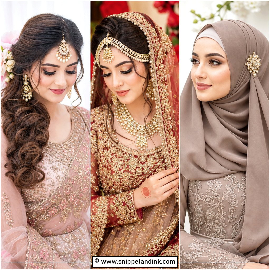 25 Muslim Bridal Hairstyles for Elegant Hijab and Hair Looks