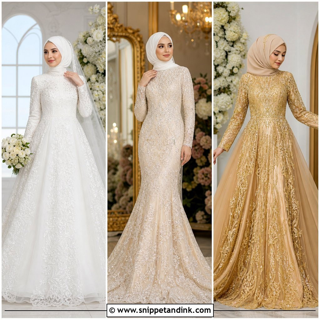25 Muslim Wedding Dress Hijab Bride Ideas for Elegant Nikah Style