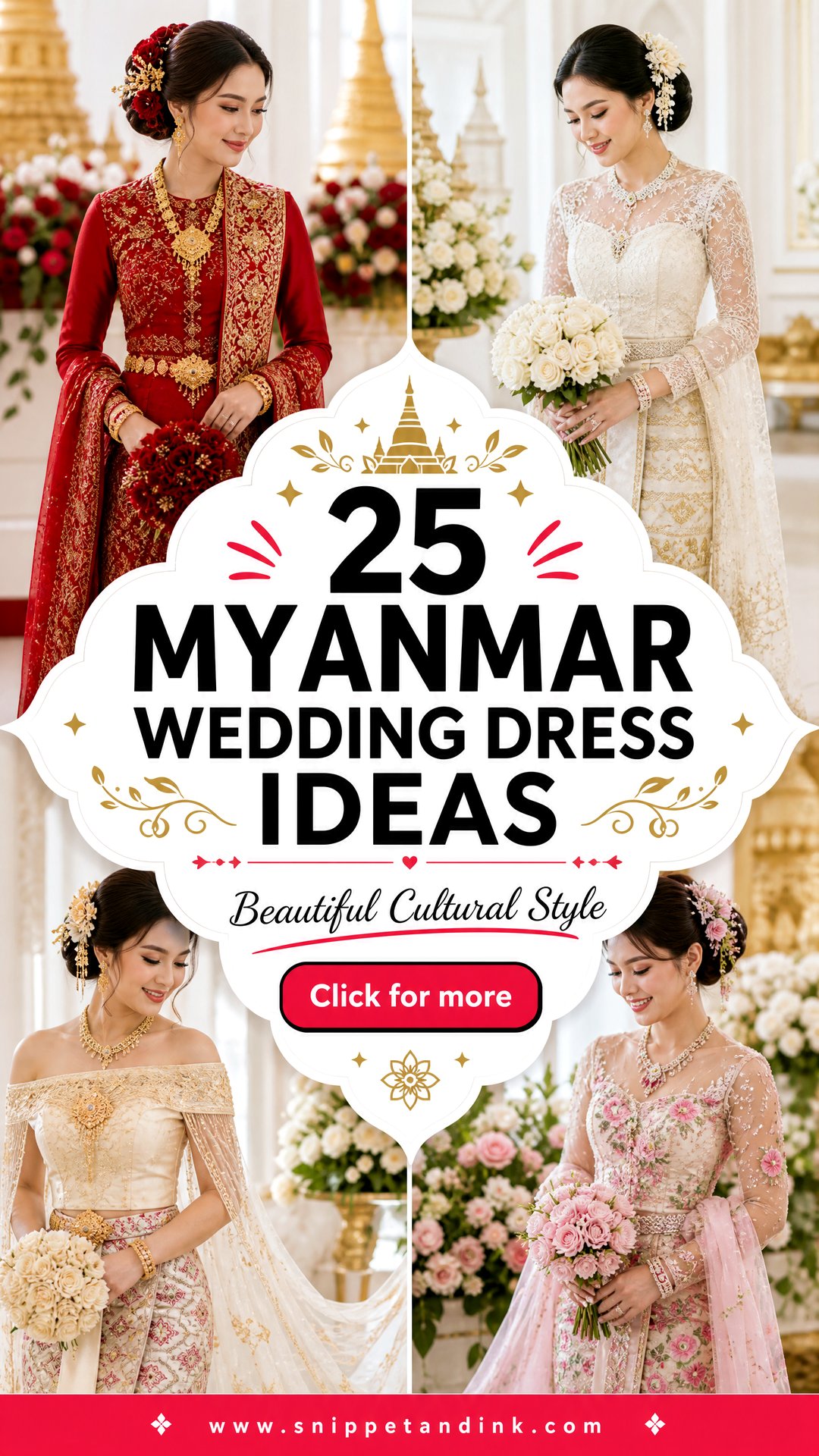 25 Myanmar Wedding Dress Ideas for Beautiful Cultural Style - 25 Myanmar Wedding Dress Ideas for Beautiful Cultural Style