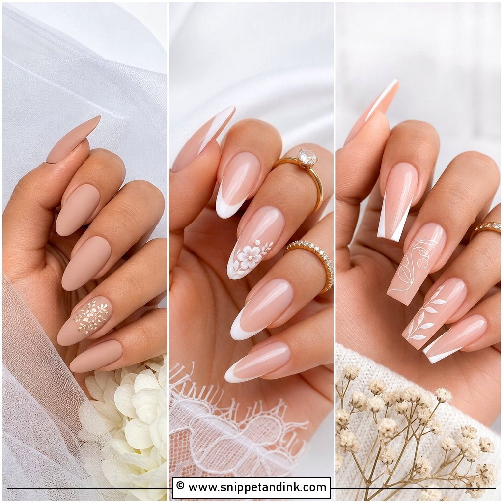 25 Nail Art Designs for Wedding Elegant Bridal Inspo