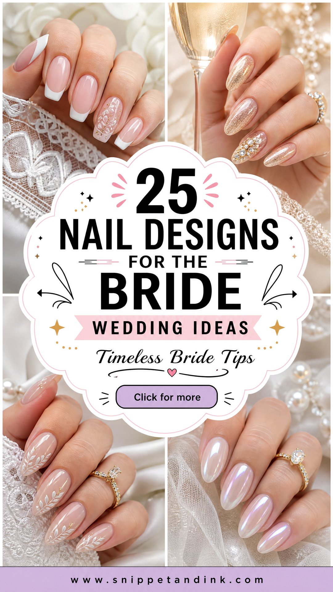 25 Nail Designs for the Bride Wedding Timeless Looks - 25 Nail Designs for the Bride Wedding: Timeless Looks