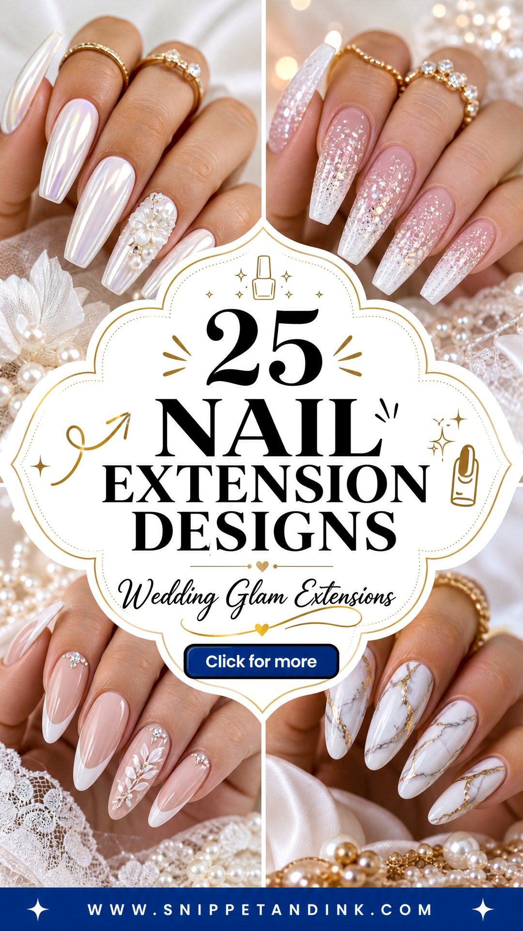 25 Nail Extension Designs for Wedding Glam Brides Love - 25 Nail Extension Designs for Wedding Glam Brides Love