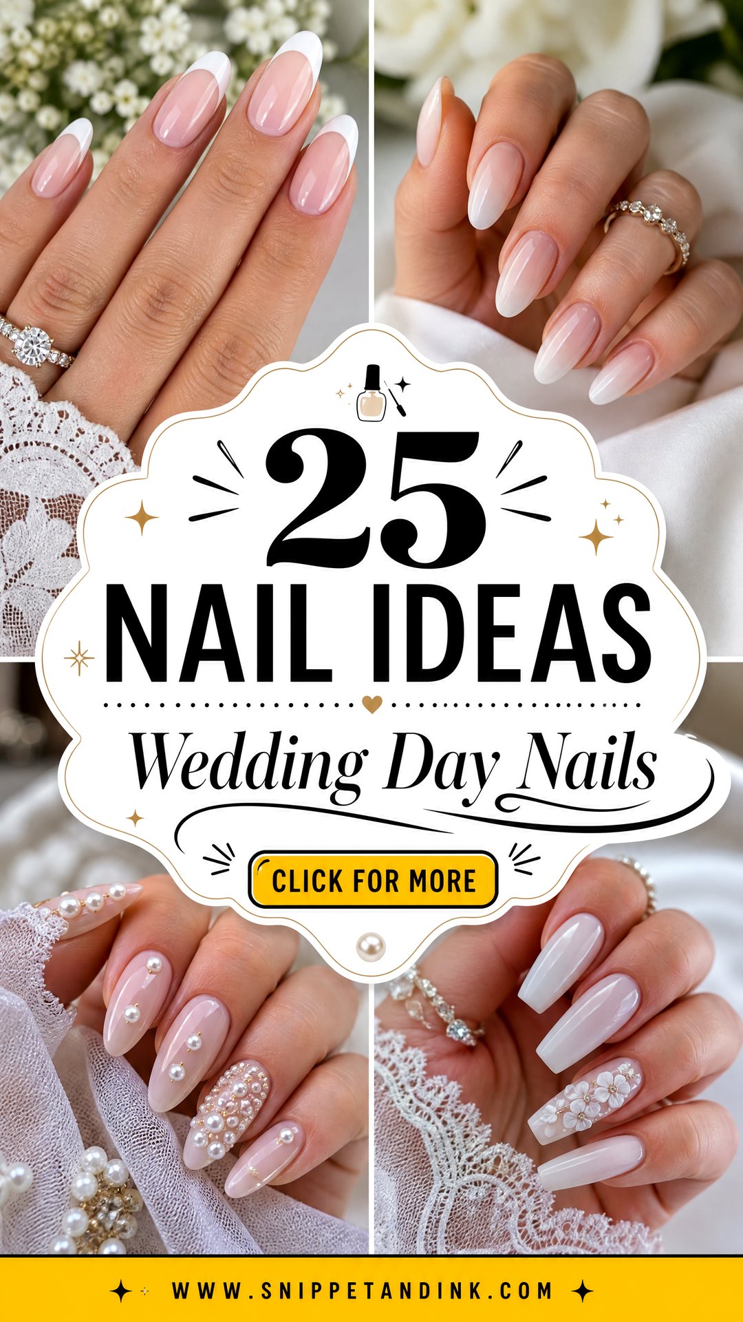 25 Nail Ideas for Wedding Days Brides Will Adore This Year - 25 Nail Ideas for Wedding Days Brides Will Adore This Year