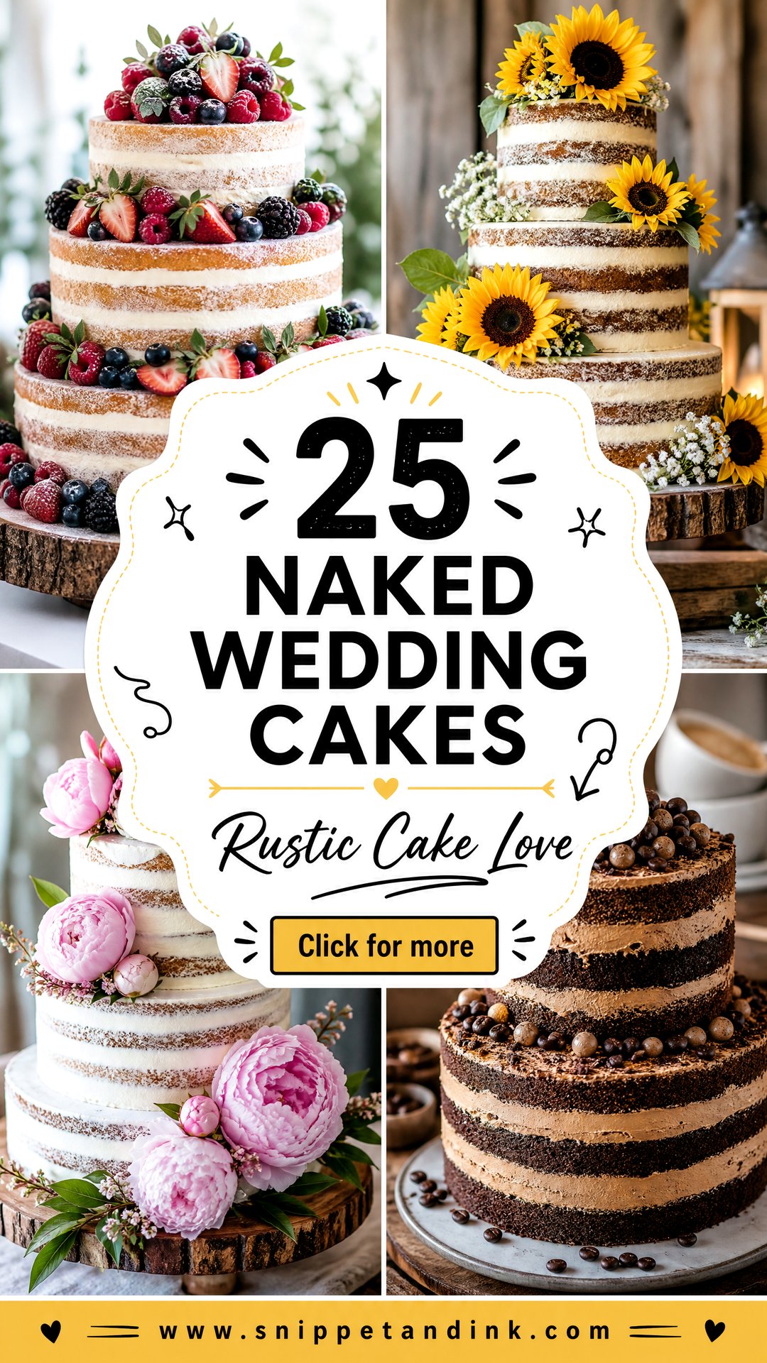 25 Naked Wedding Cakes Rustic Designs Couples Love - 25 Naked Wedding Cakes: Rustic Designs Couples Love