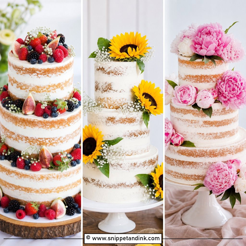 25 Naked Wedding Cakes Rustic Designs Couples Love