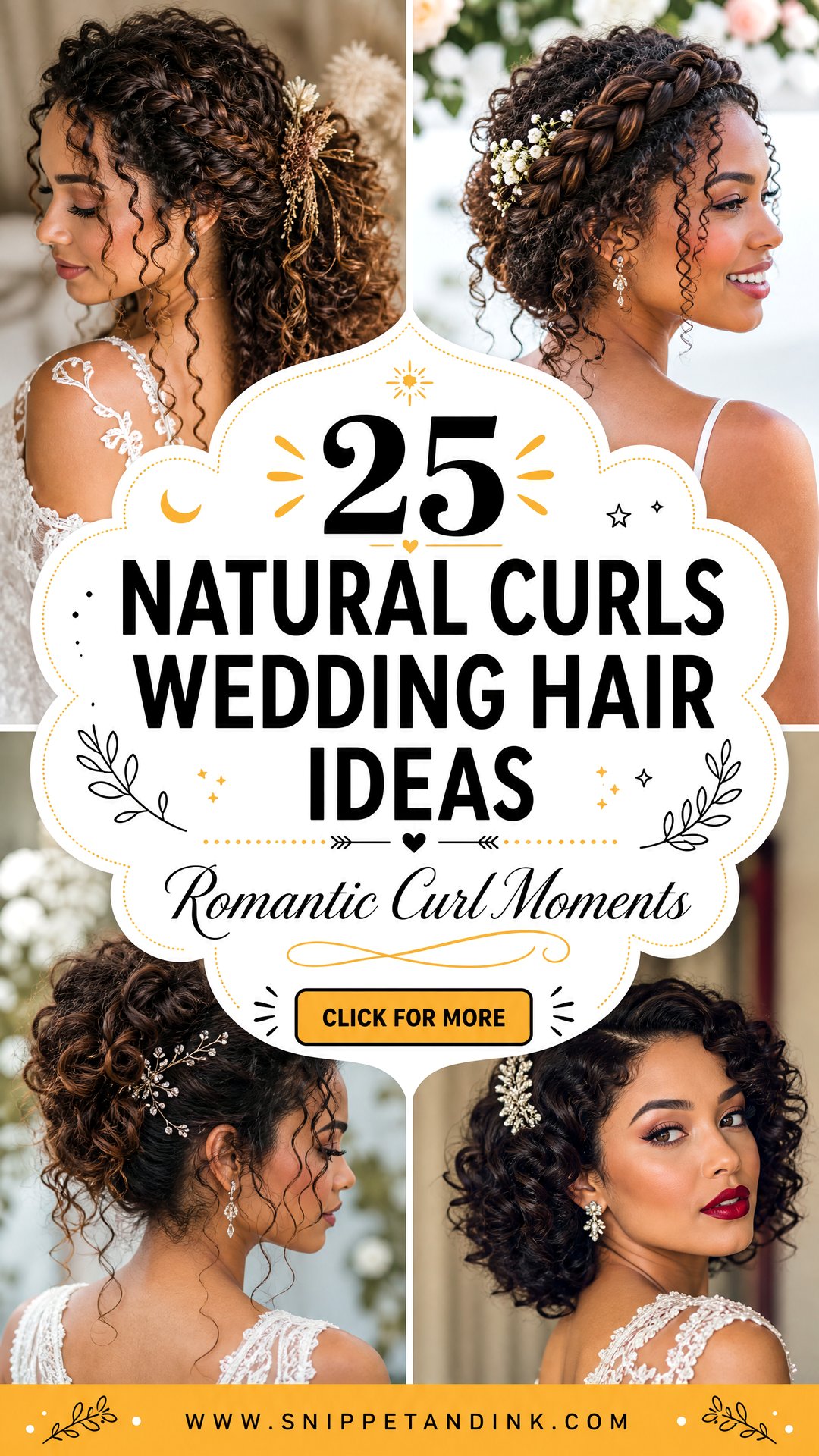 25 Natural Curls Wedding Hair Ideas for Romantic Brides - 25 Natural Curls Wedding Hair Ideas for Romantic Brides