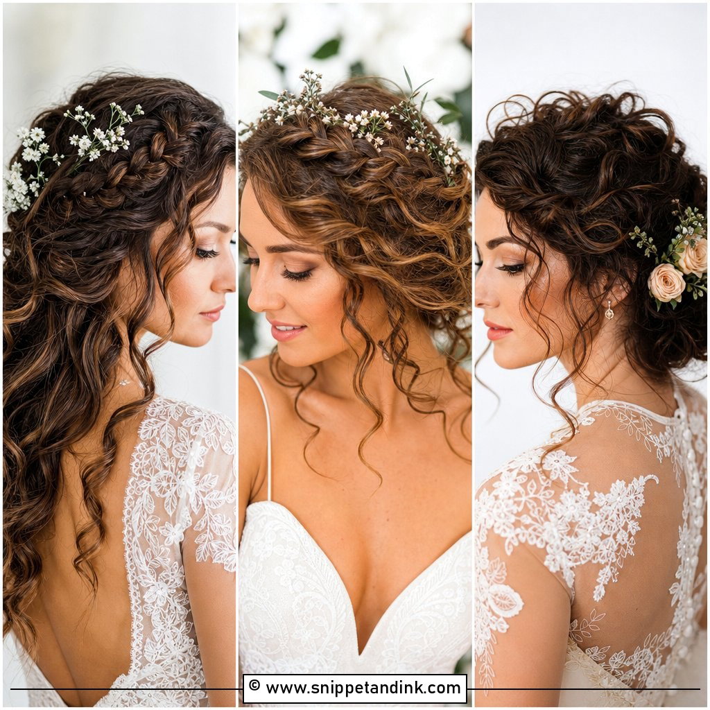 25 Natural Curls Wedding Hair Ideas for Romantic Brides
