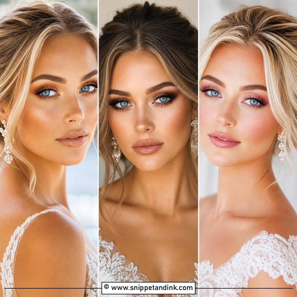 25 Natural Glam Wedding Makeup for Blue Eyes Brides Love