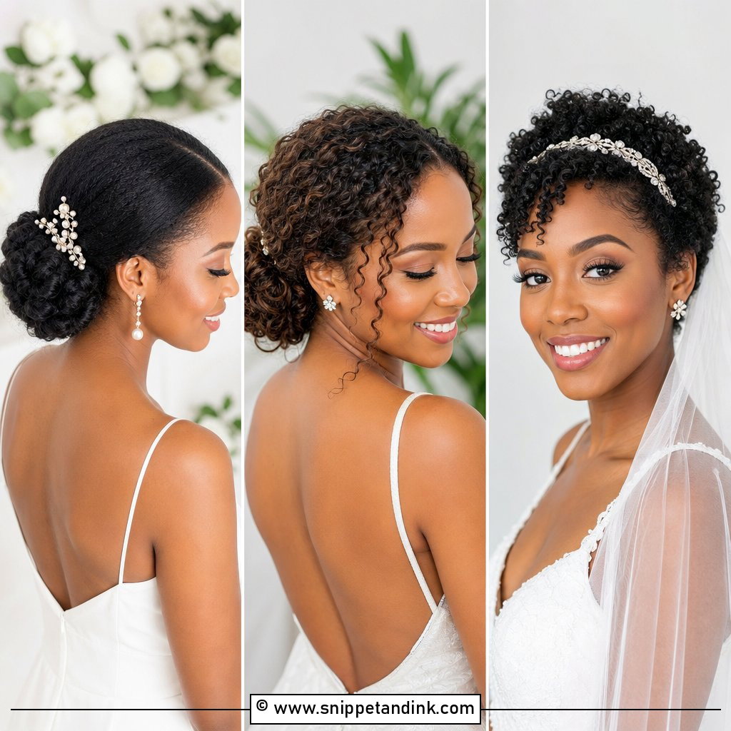25 Natural Hair Bridal Hairstyles for Beautiful Brides