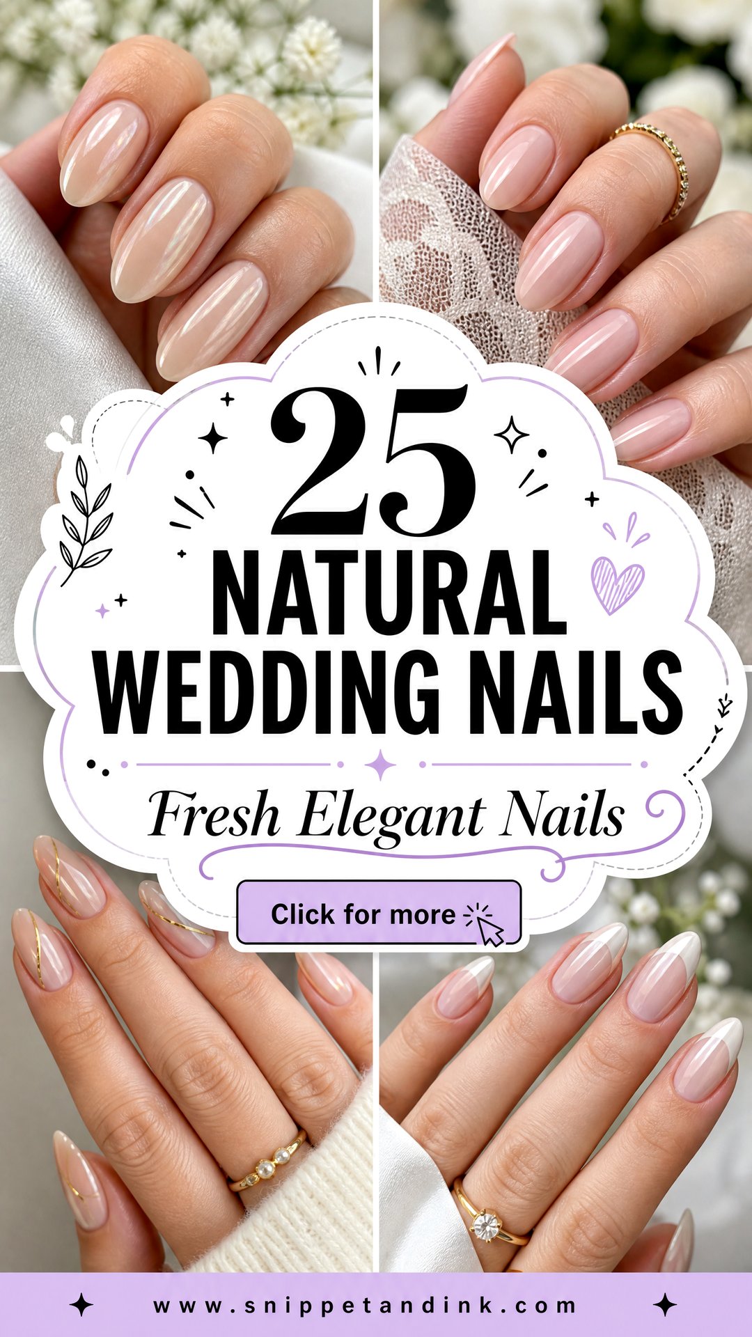 25 Natural Wedding Nails for a Fresh Elegant Bridal Look - 25 Natural Wedding Nails for a Fresh, Elegant Bridal Look