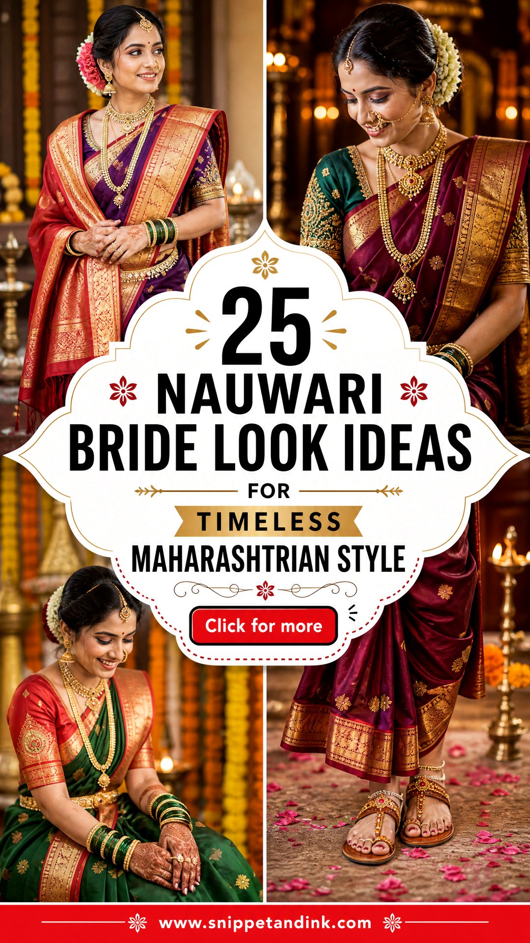 25 Nauwari Bride Look Ideas for Timeless Maharashtrian Style - 25 Nauwari Bride Look Ideas for Timeless Maharashtrian Style