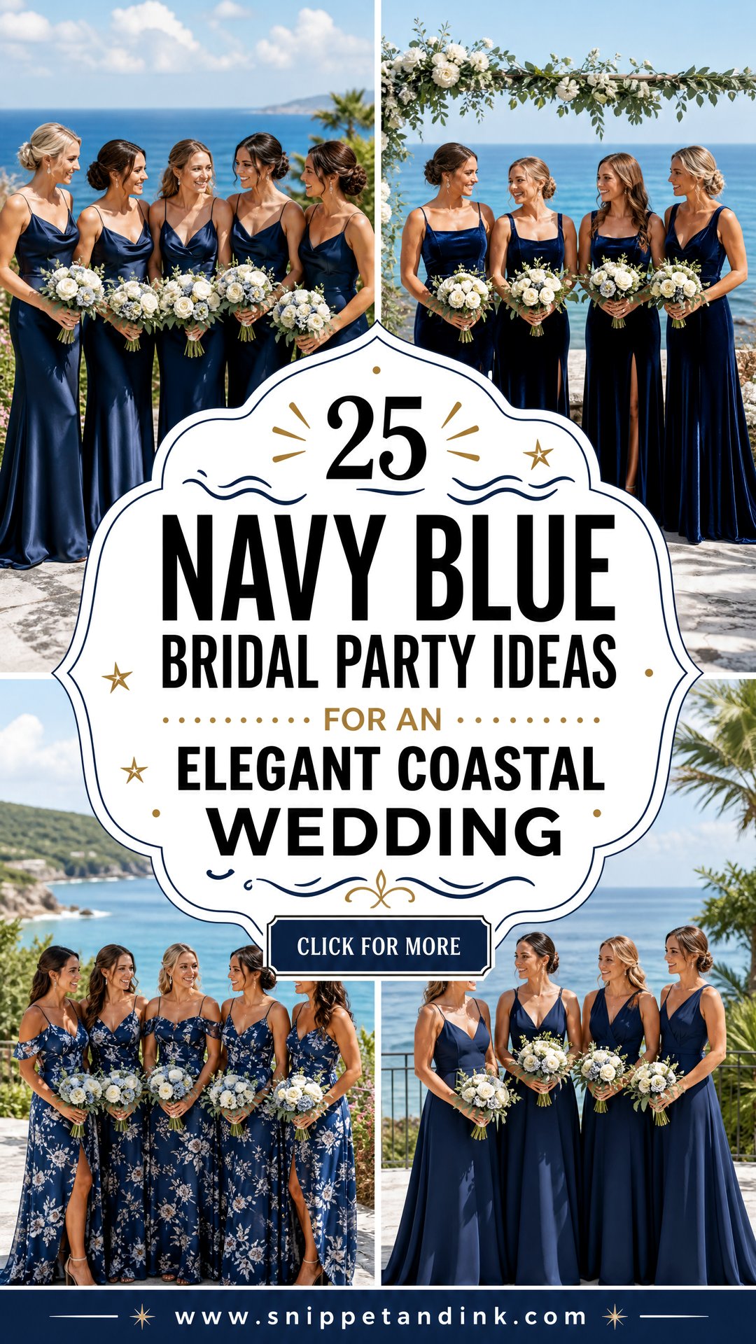 25 Navy Blue Bridal Party Ideas for an Elegant Coastal Wedding - 25 Navy Blue Bridal Party Ideas for an Elegant Coastal Wedding